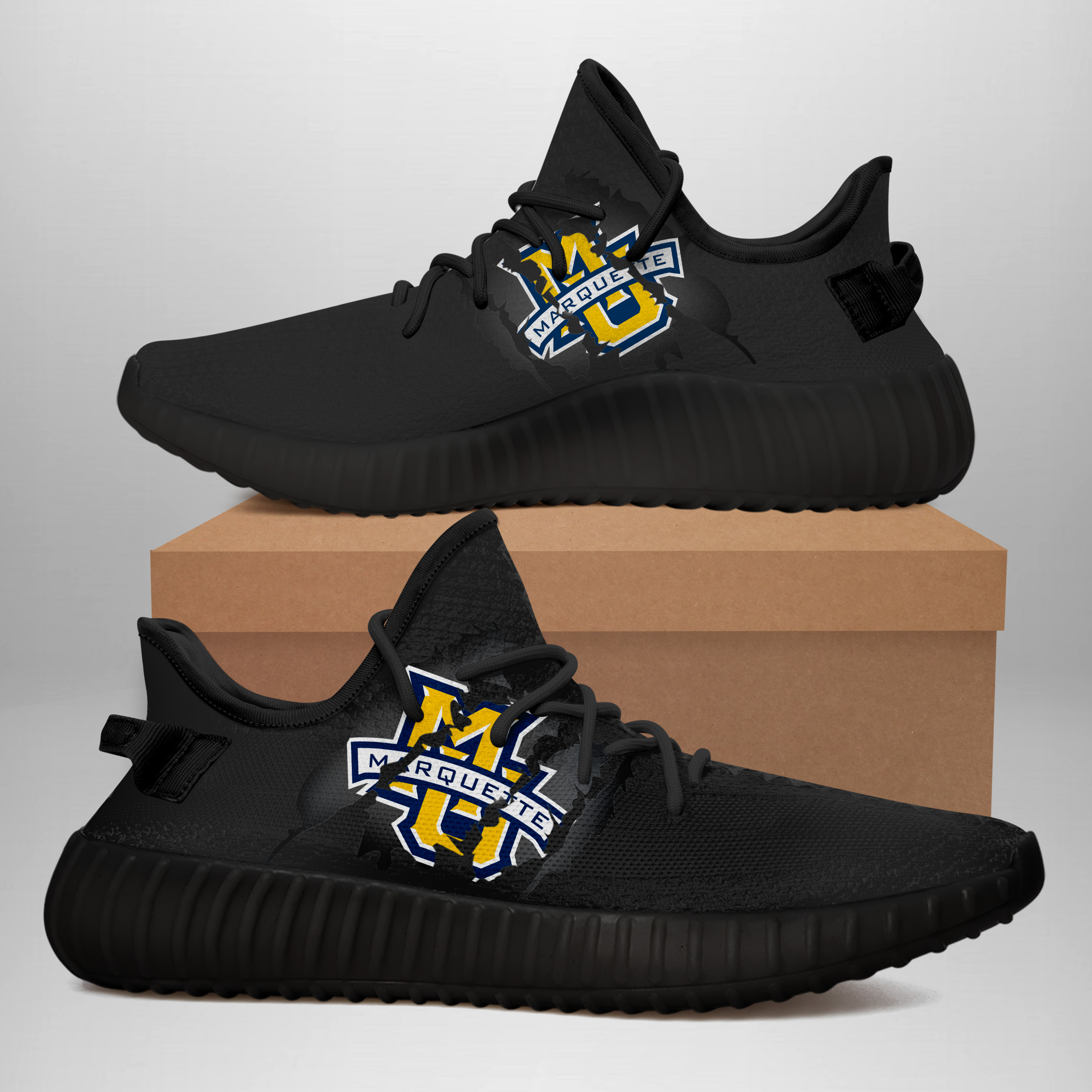 JWFancy Marquette Golden Eagles Yeezy Boost Shoes For Men And Women