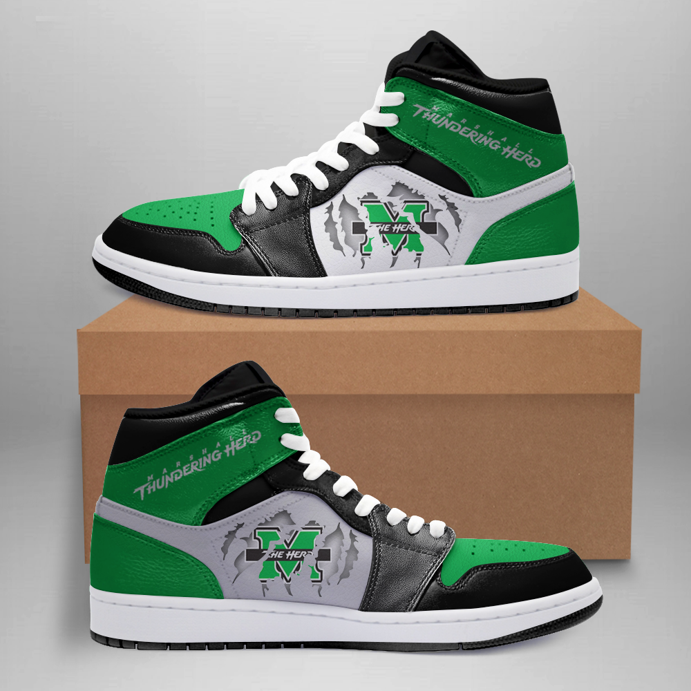 JWFancy Marshall Thundering Herd AJ1 High Sneakers Shoes For Men And Women
