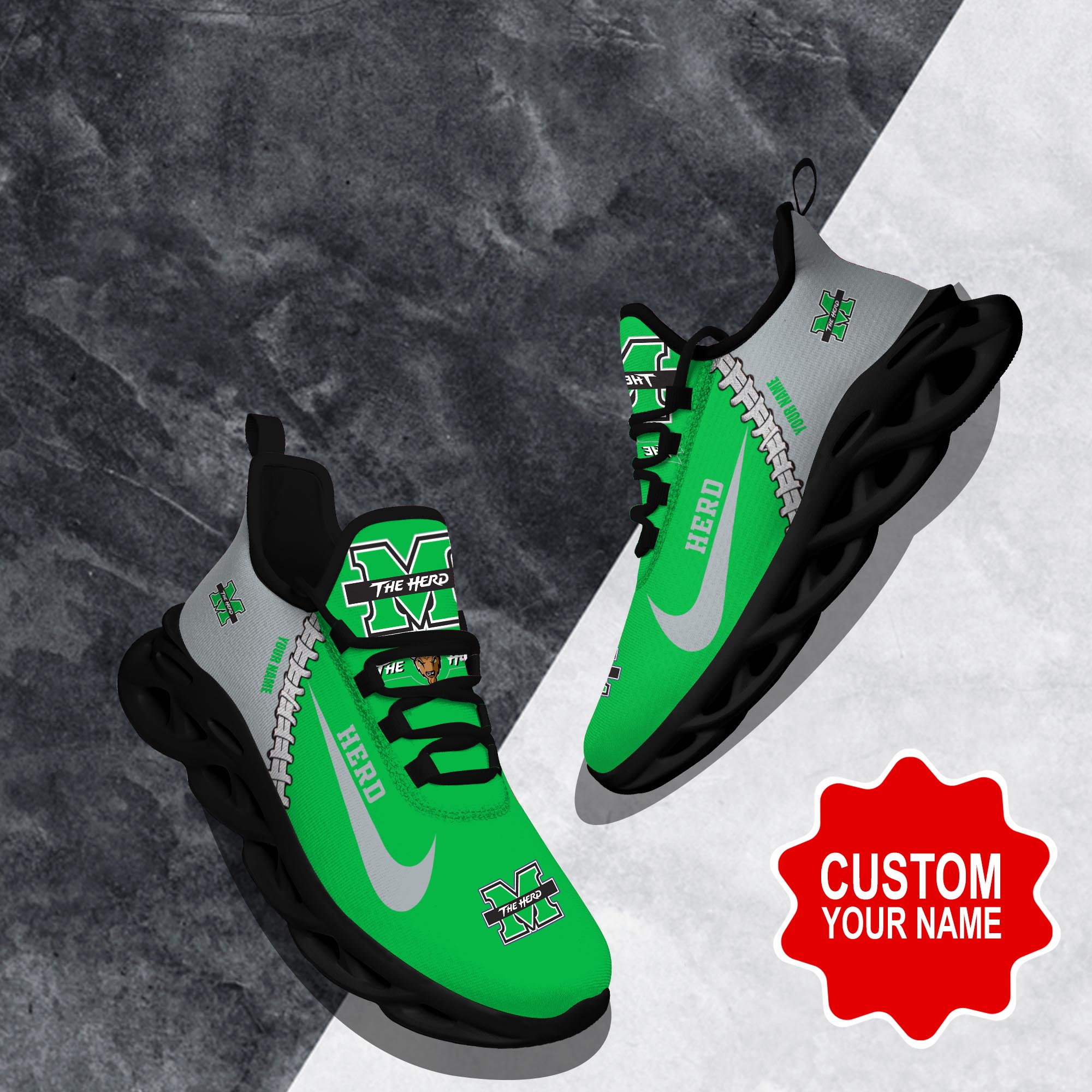 JWFancy Marshall Thundering Herd Max Soul Shoes Sneakers For Men And Women