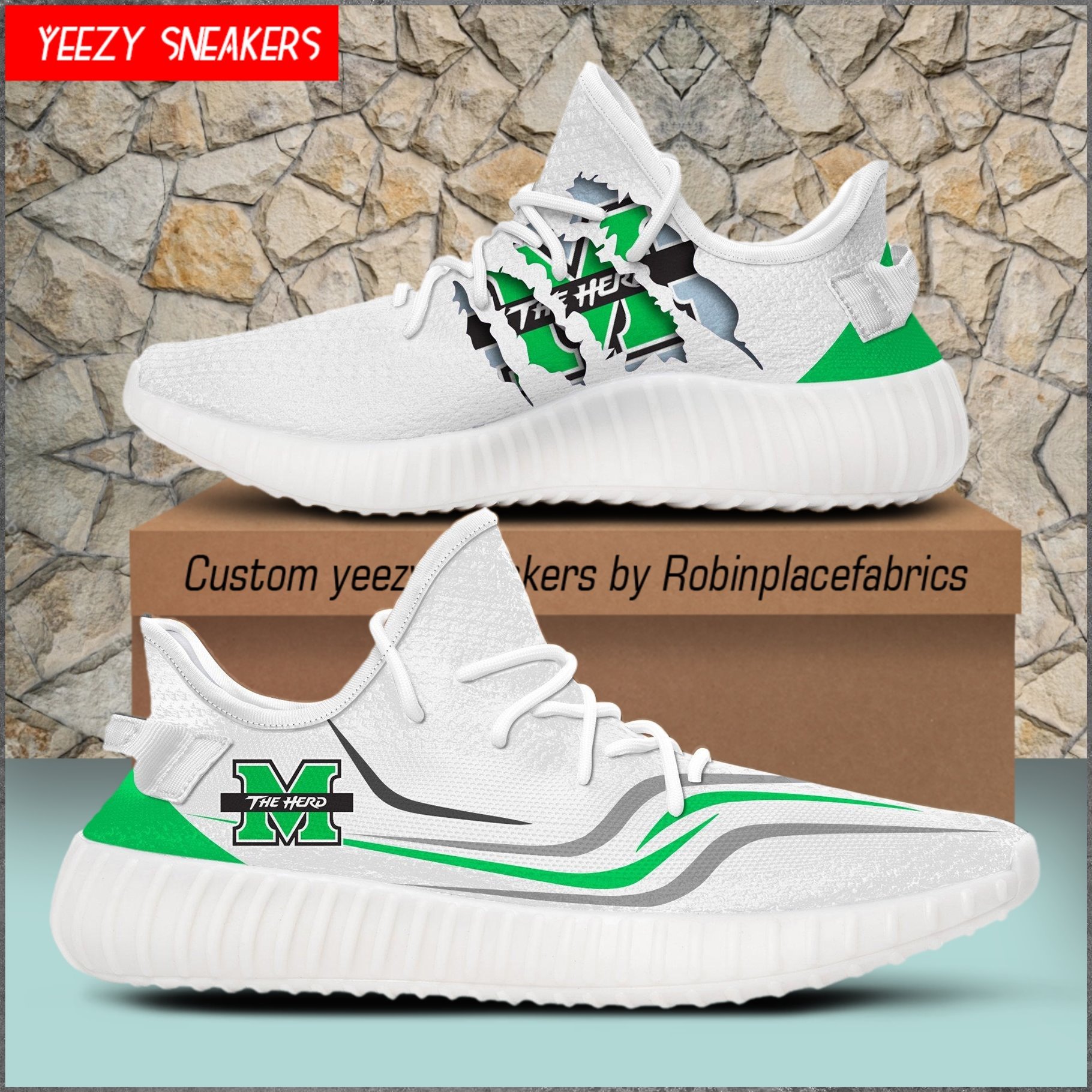 JWFancy Marshall Thundering Herd Yeezy Boost Shoes For Men And Women