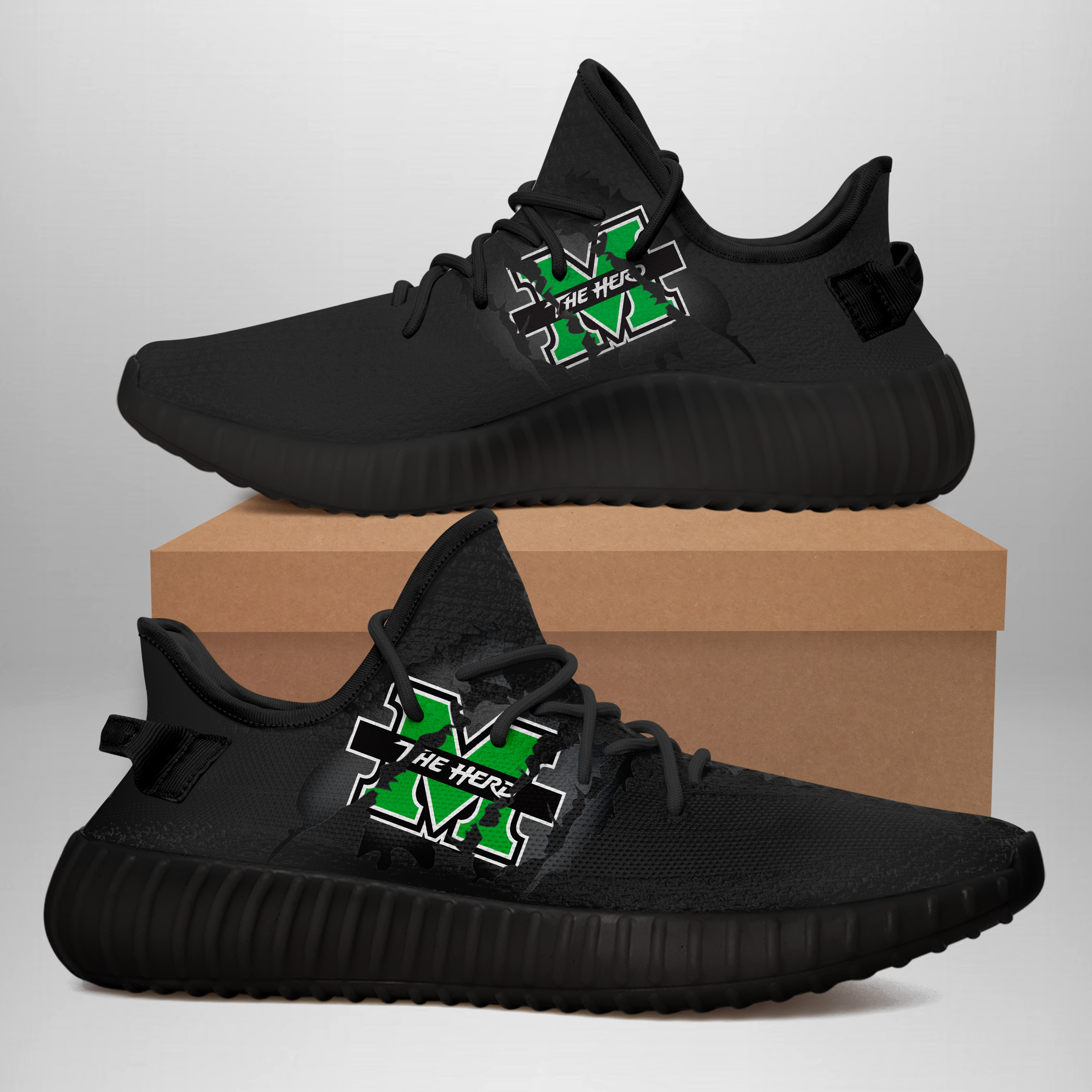 JWFancy Marshall Thundering Herd Yeezy Boost Shoes For Men And Women
