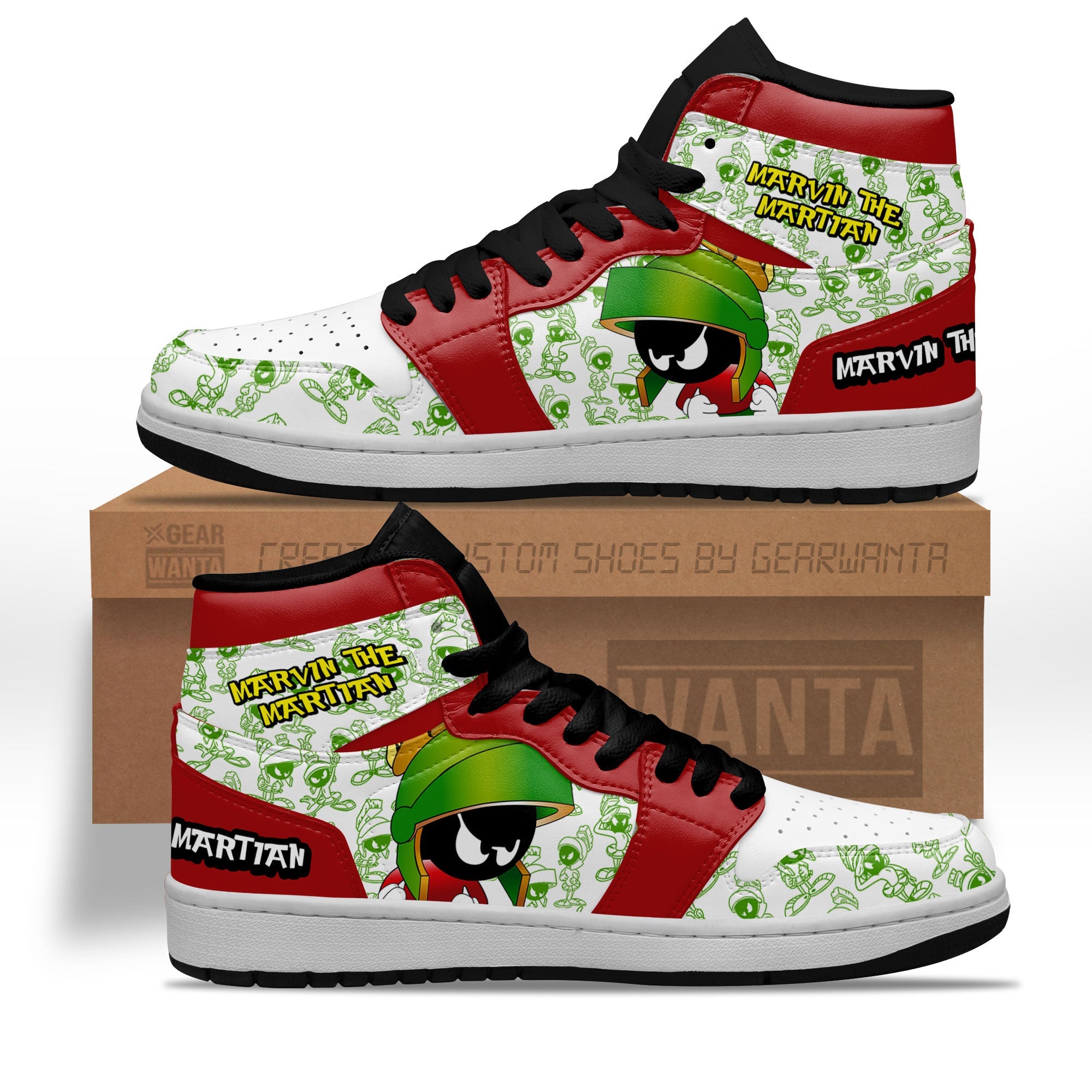 JWFancy Marvin the Martian AJ1 High Sneakers Shoes For Men And Women