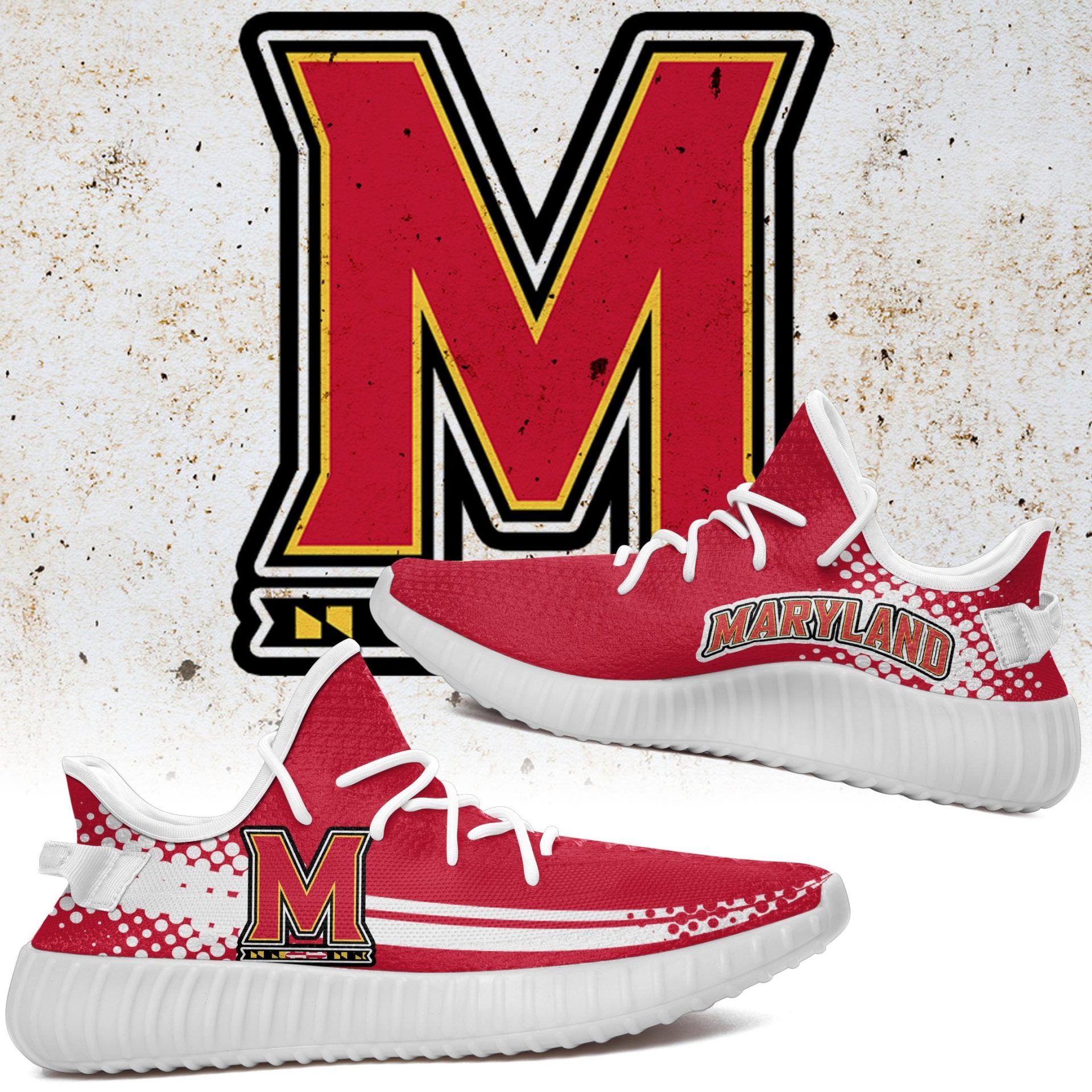 JWFancy Maryland Terrapins Yeezy Boost Shoes For Men And Women