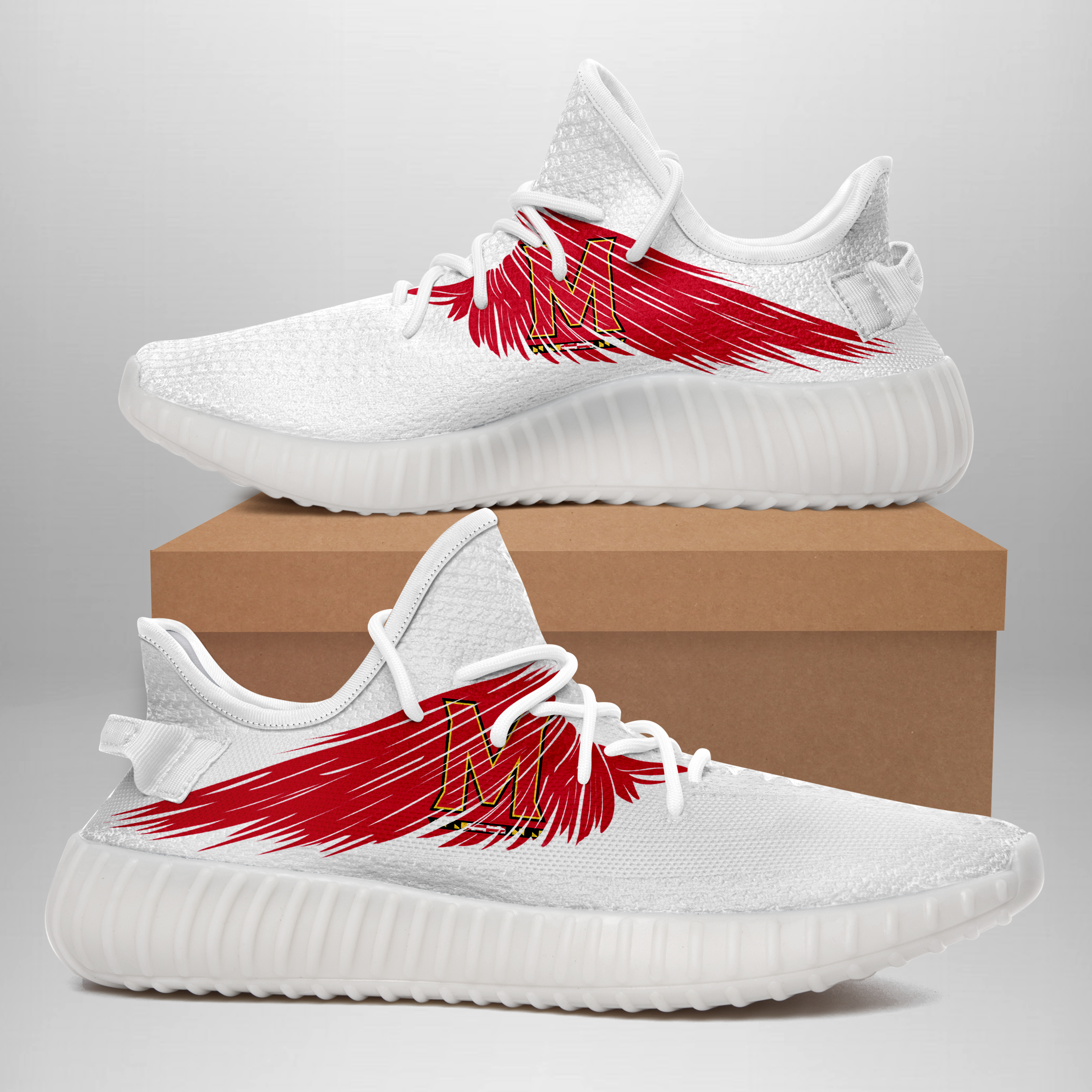 JWFancy Maryland Terrapins Yeezy Boost Shoes For Men And Women