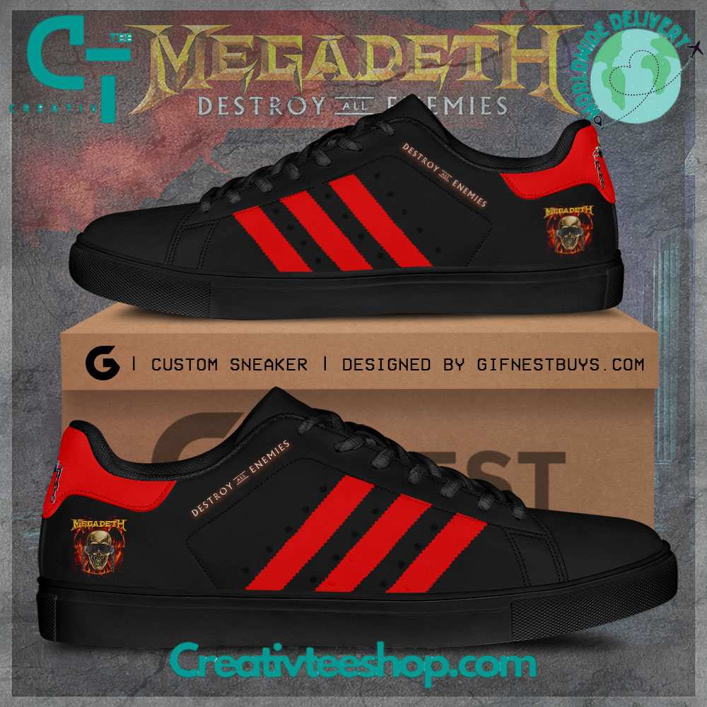 JWFancy Megadeth Band Destroy All Enemies Skate Stan Shoes Sneakes For Men And Women