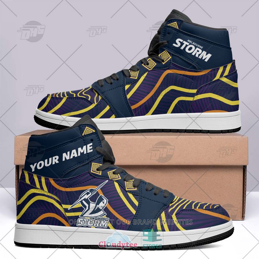 JWFancy Melbourne Storm NRL AJ1 High Sneakers Shoes For Men And Women