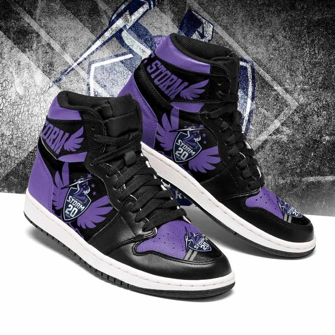 JWFancy Melbourne Storm NRL AJ1 High Sneakers Shoes For Men And Women