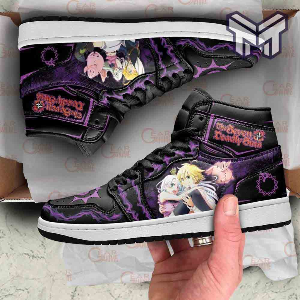 JWFancy Meliodas And Elizabeth AJ1 High Sneakers Shoes For Men And Women