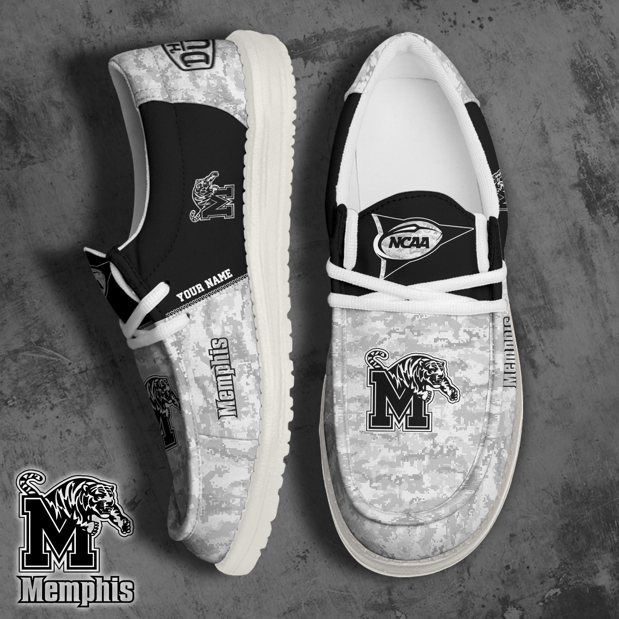 JWFancy Memphis Tigers Hey Dude Shoes Wally Men's Lace Up Loafers Comfortable For Men And Women
