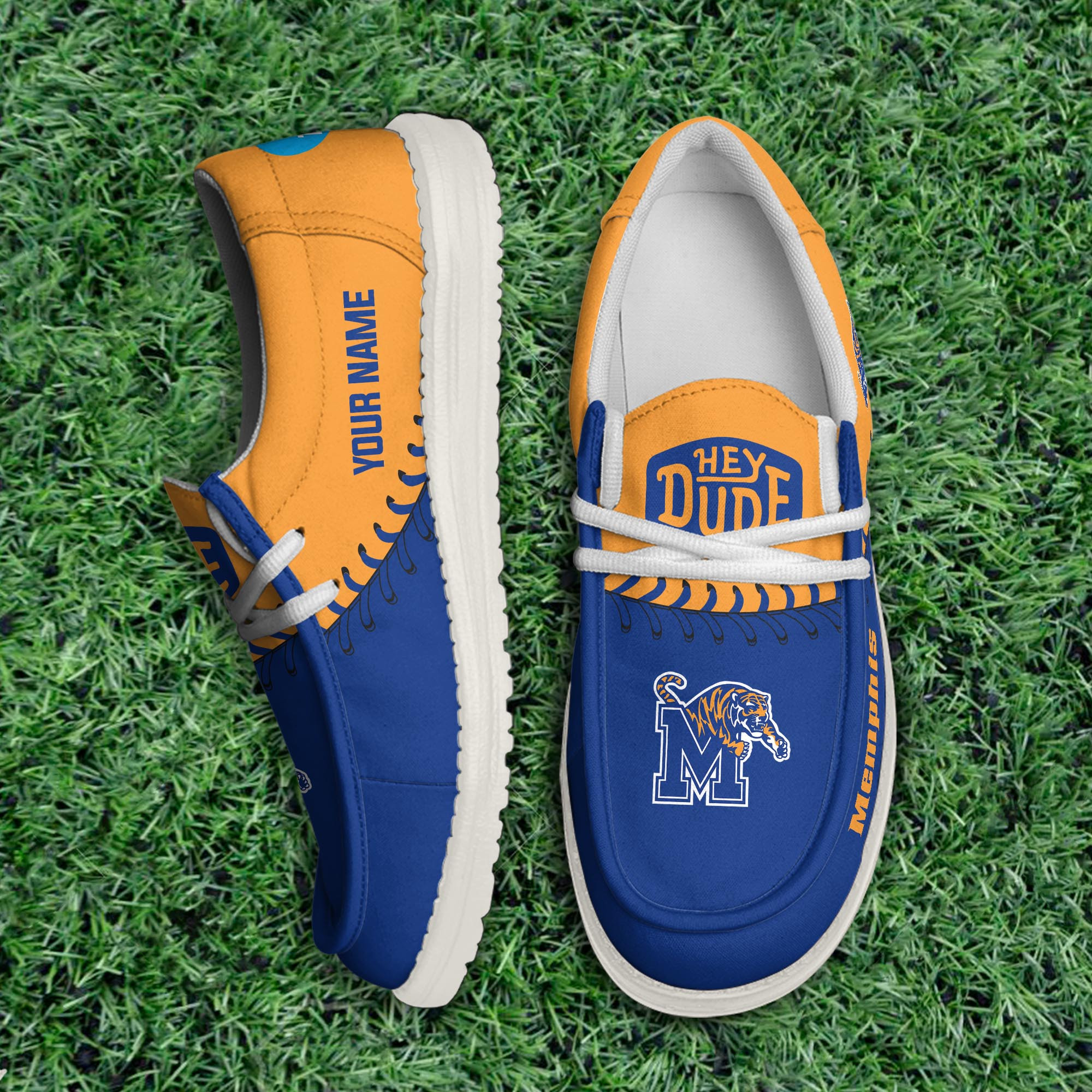 JWFancy Memphis Tigers Hey Dude Shoes Wally Men's Lace Up Loafers Comfortable For Men And Women