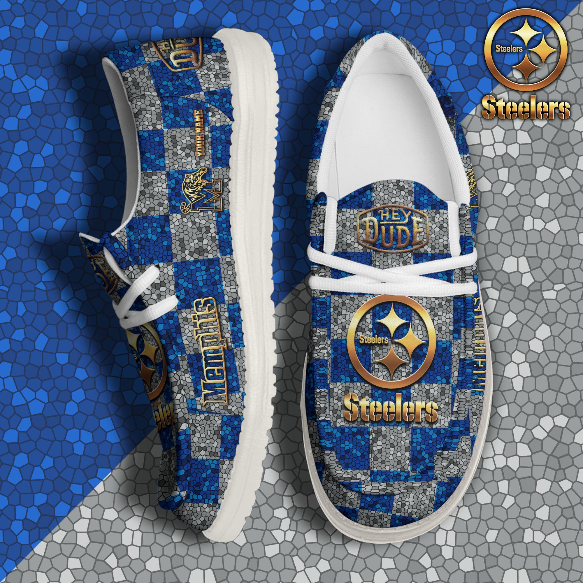 JWFancy Memphis Tigers Hey Dude Shoes Wally Men's Lace Up Loafers Comfortable For Men And Women