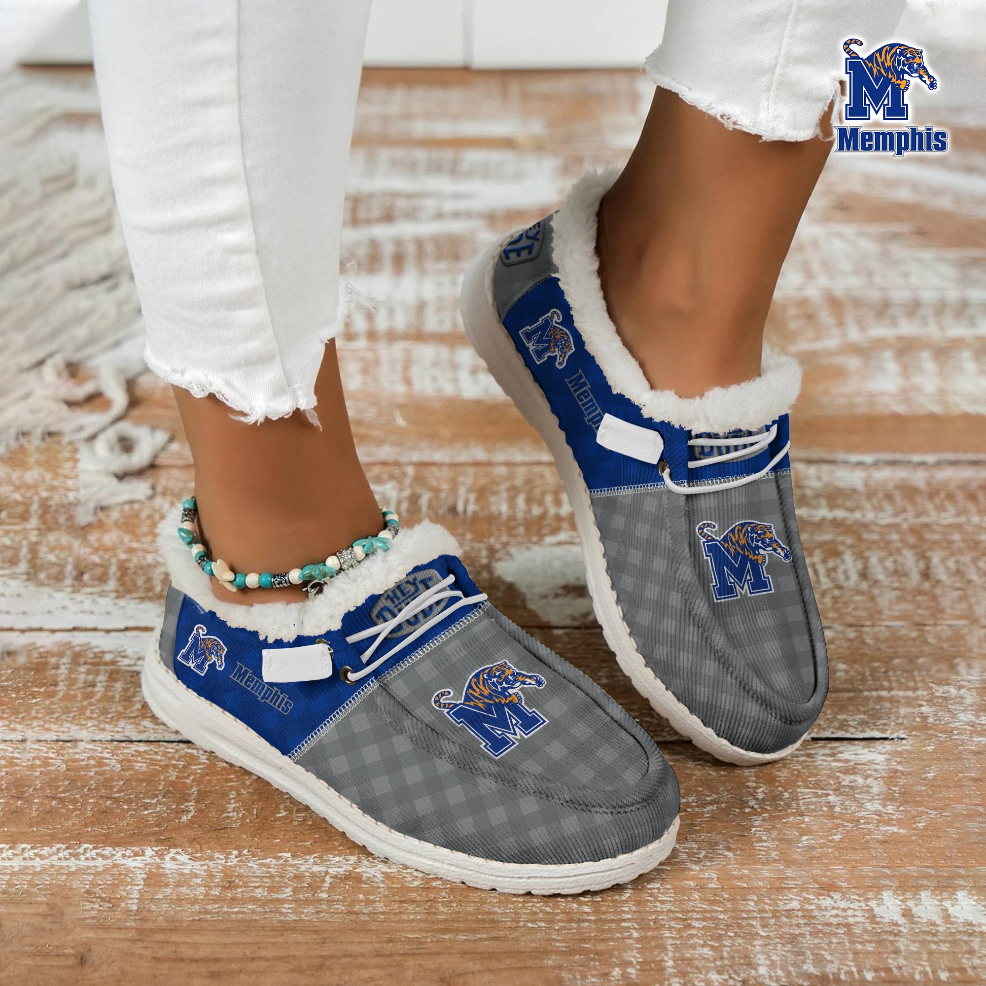 JWFancy Memphis Tigers Hey Dude Shoes Wally Men's Lace Up Loafers Comfortable For Men And Women