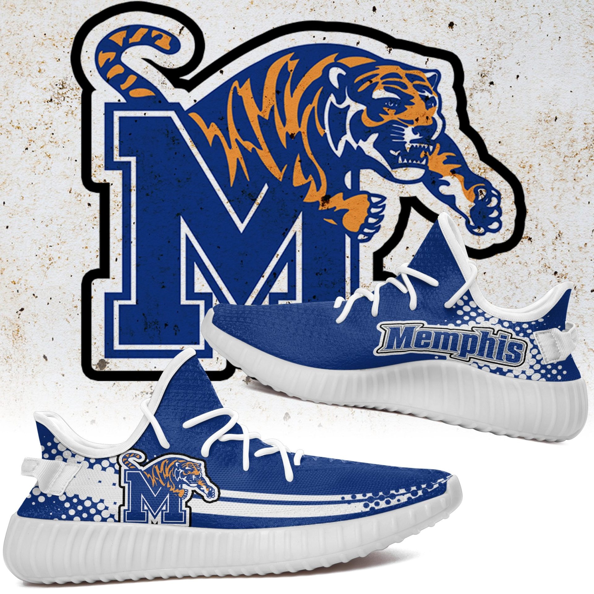 JWFancy Memphis Tigers Yeezy Boost Shoes For Men And Women