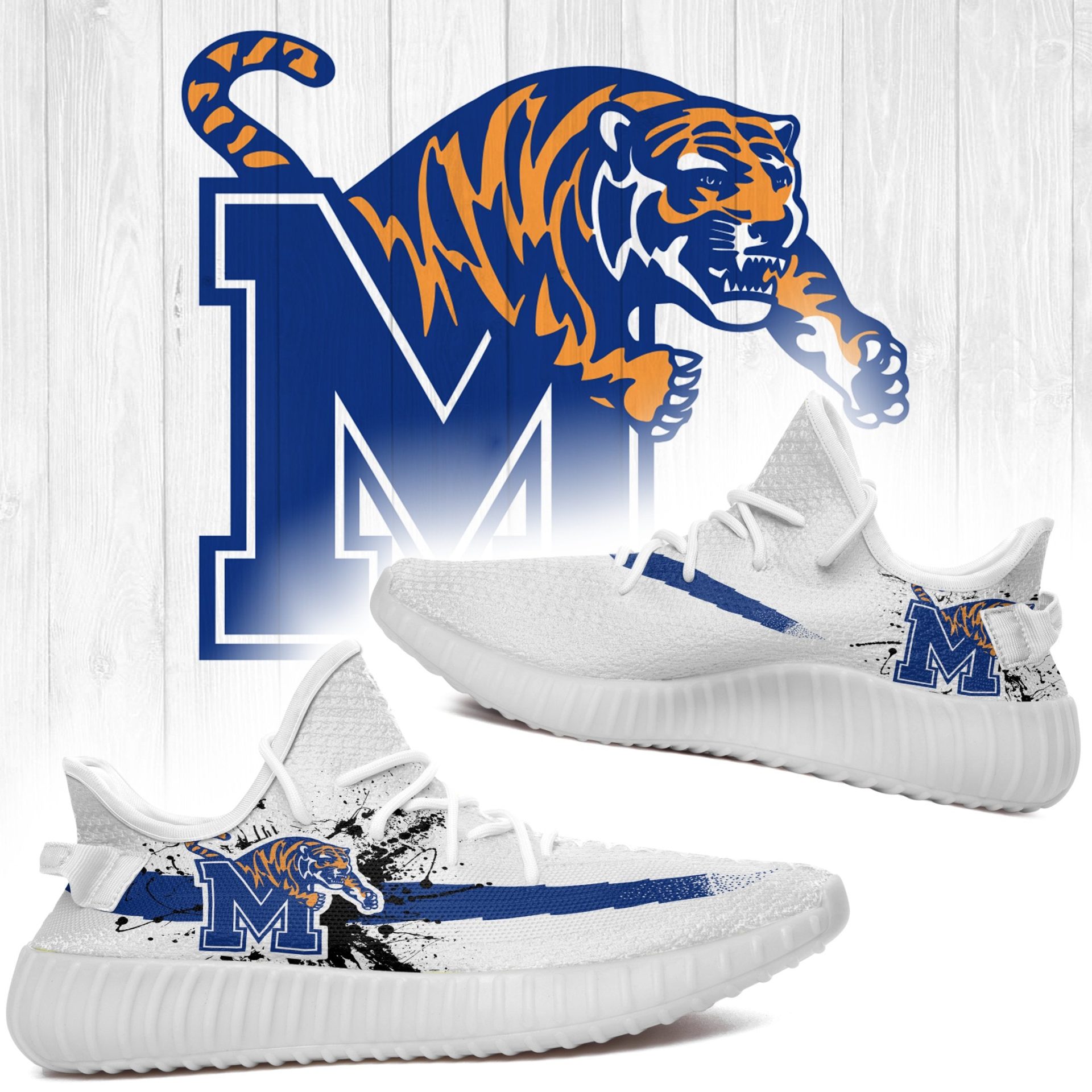 JWFancy Memphis Tigers Yeezy Boost Shoes For Men And Women