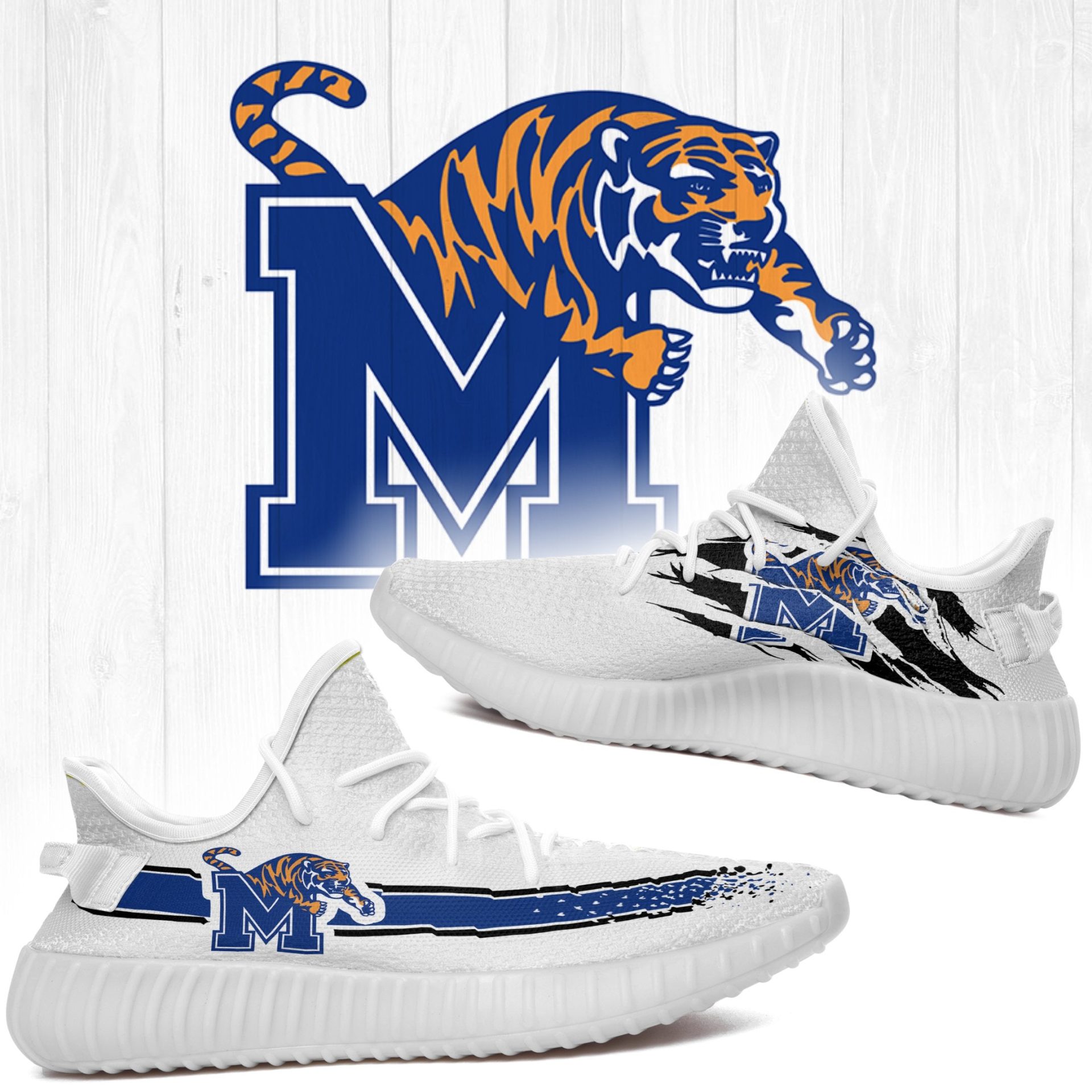 JWFancy Memphis Tigers Yeezy Boost Shoes For Men And Women