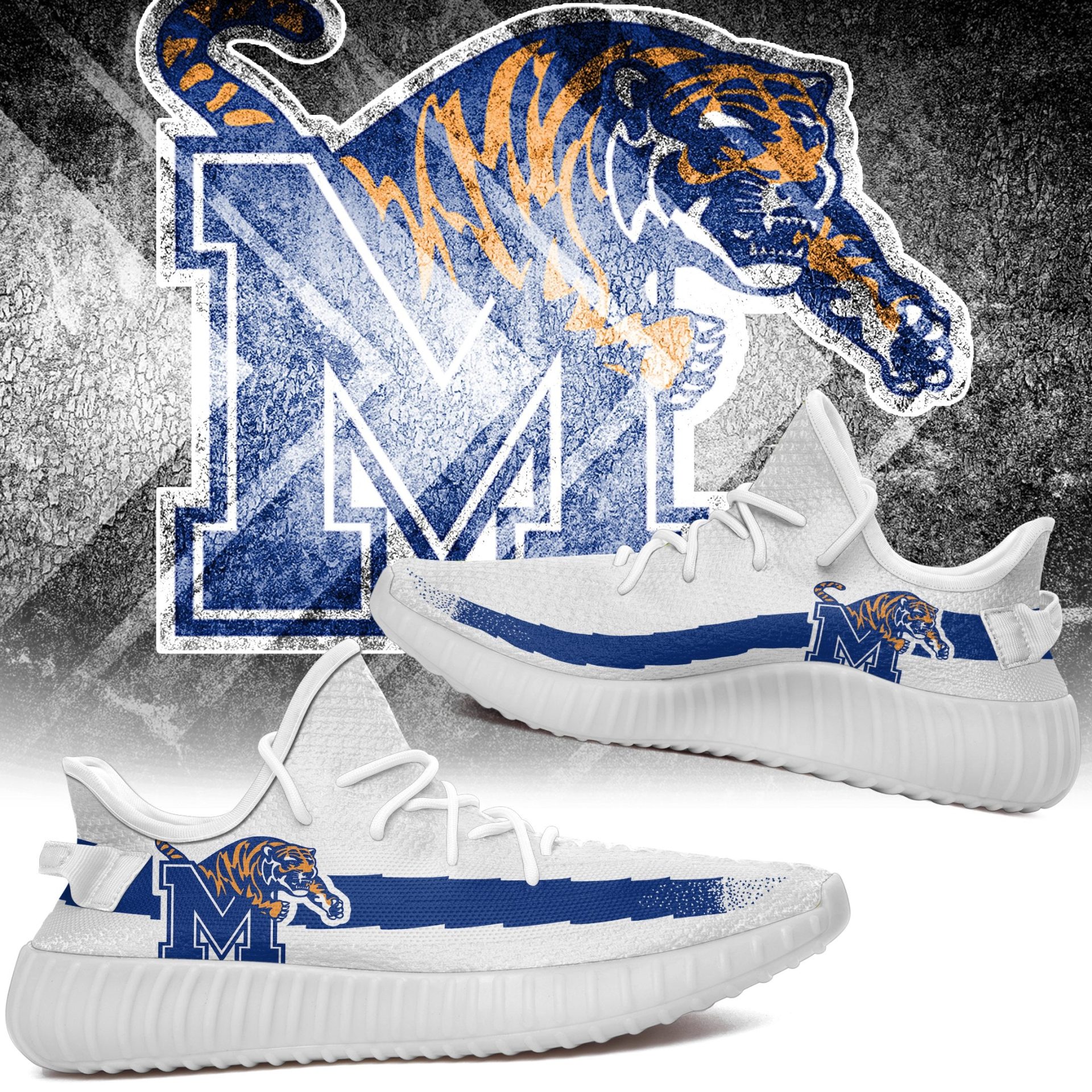 JWFancy Memphis Tigers Yeezy Boost Shoes For Men And Women