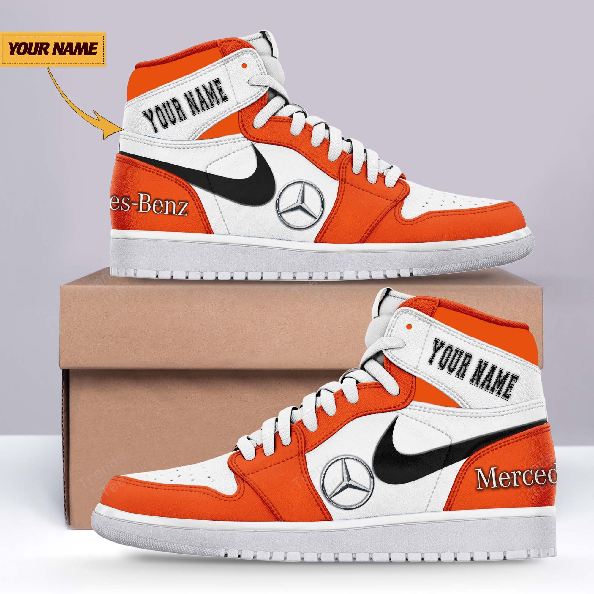 JWFancy Mercedes-Benz AJ1 High Sneakers Shoes For Men And Women