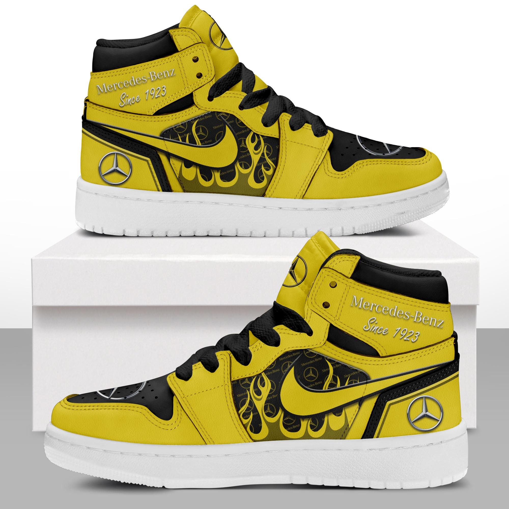 JWFancy Mercedes-Benz AJ1 High Sneakers Shoes For Men And Women