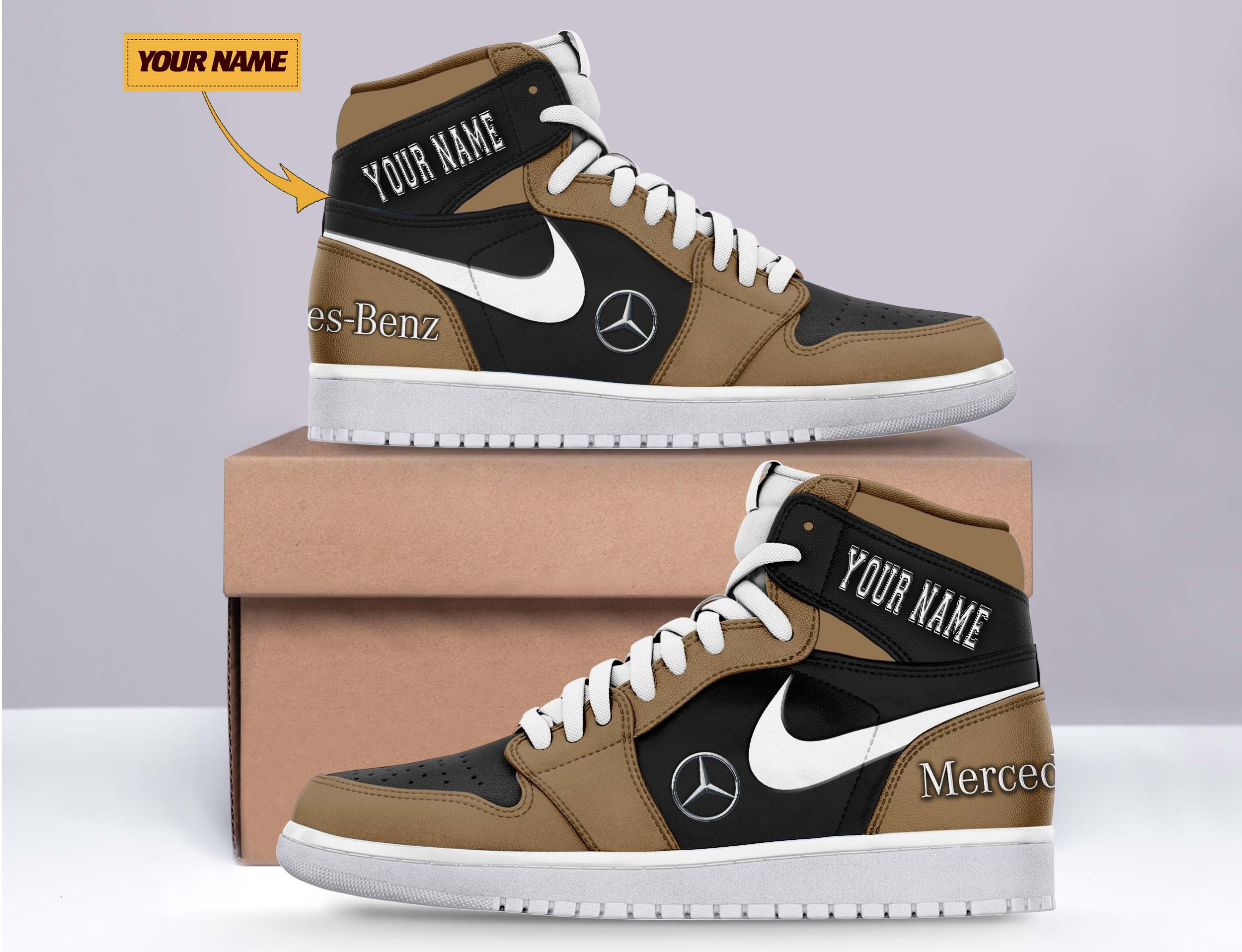 JWFancy Mercedes-Benz AJ1 High Sneakers Shoes For Men And Women