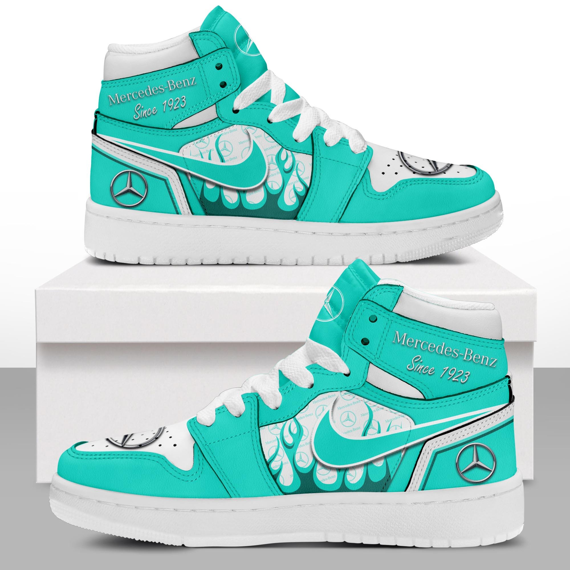 JWFancy Mercedes-Benz AJ1 High Sneakers Shoes For Men And Women