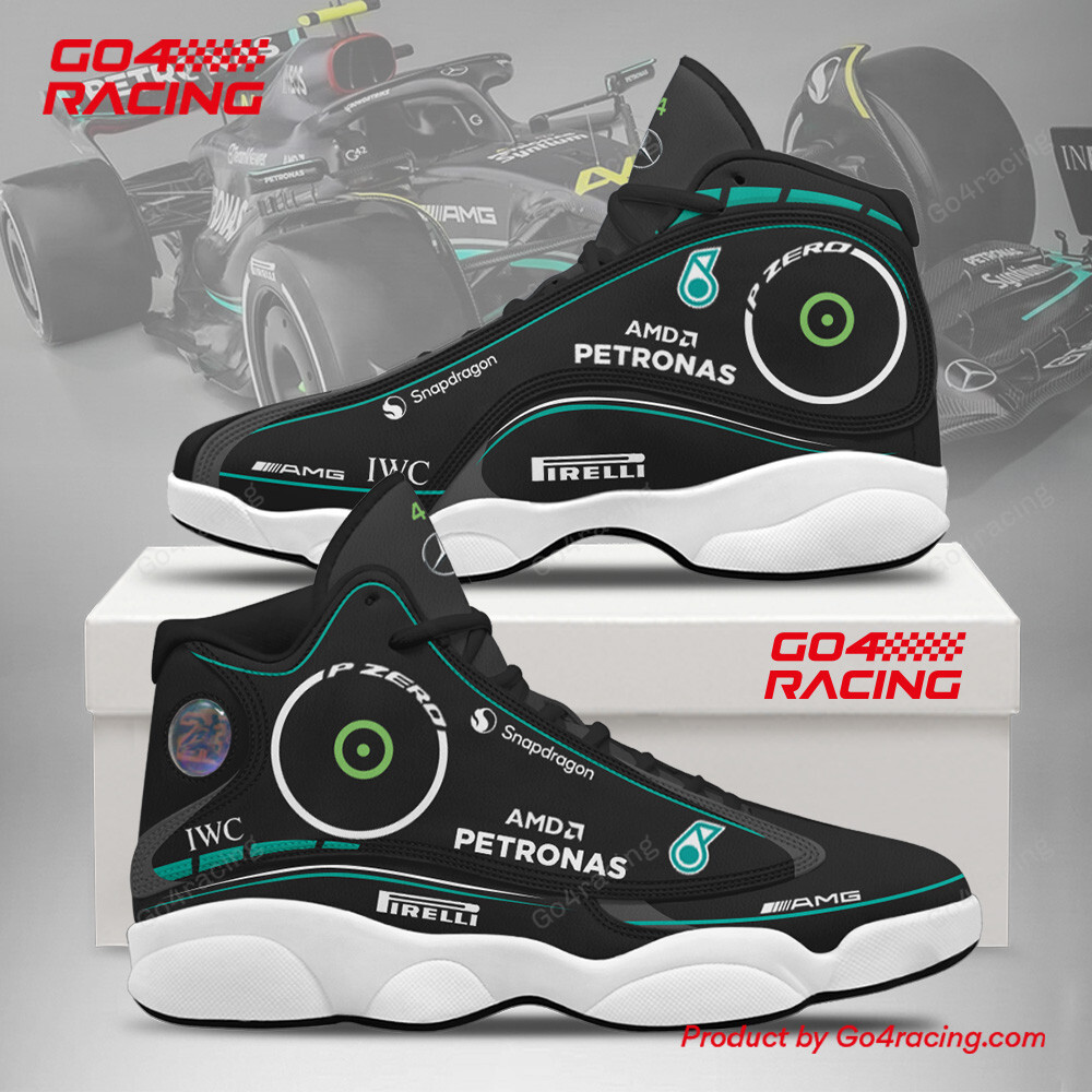 JWFancy Mercedes Petronas AJ13 Sneakers Shoes For Men And Women