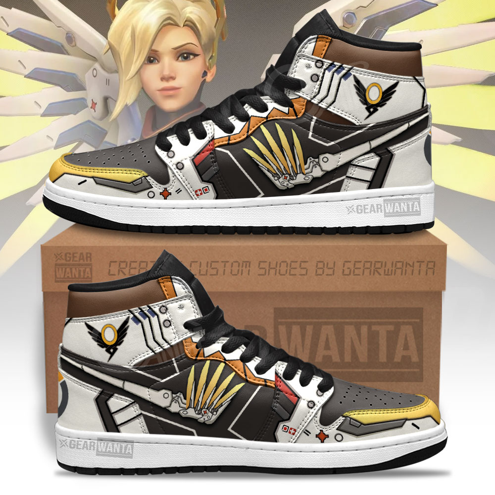 JWFancy Mercy Overwatch AJ1 High Sneakers Shoes For Men And Women