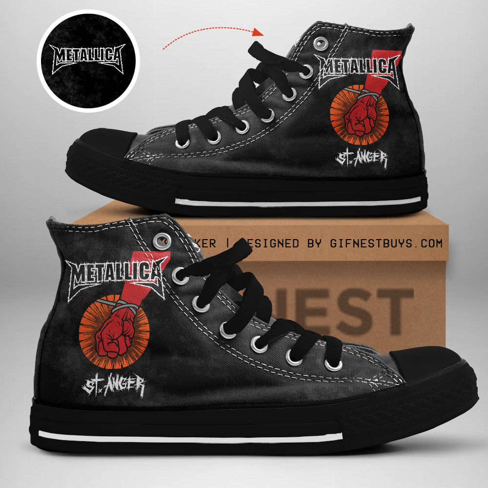 JWFancy MET Band High Top Canvas Sneakers Shoes For Men And Women