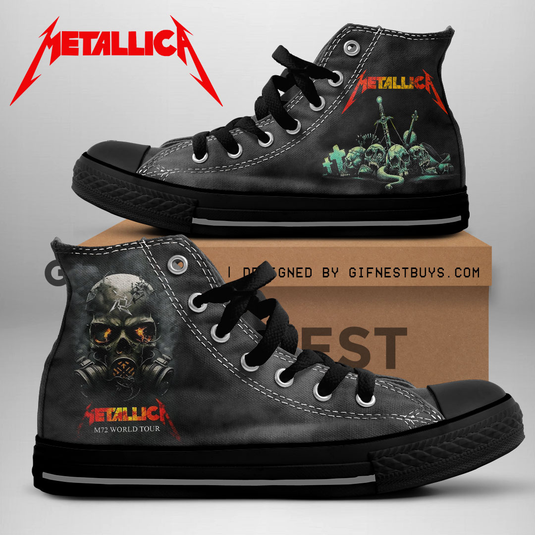 JWFancy MET Band High Top Canvas Sneakers Shoes For Men And Women