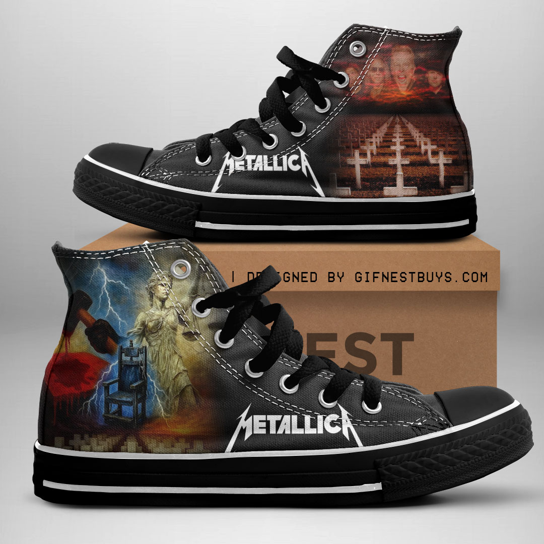 JWFancy MET Band High Top Canvas Sneakers Shoes For Men And Women