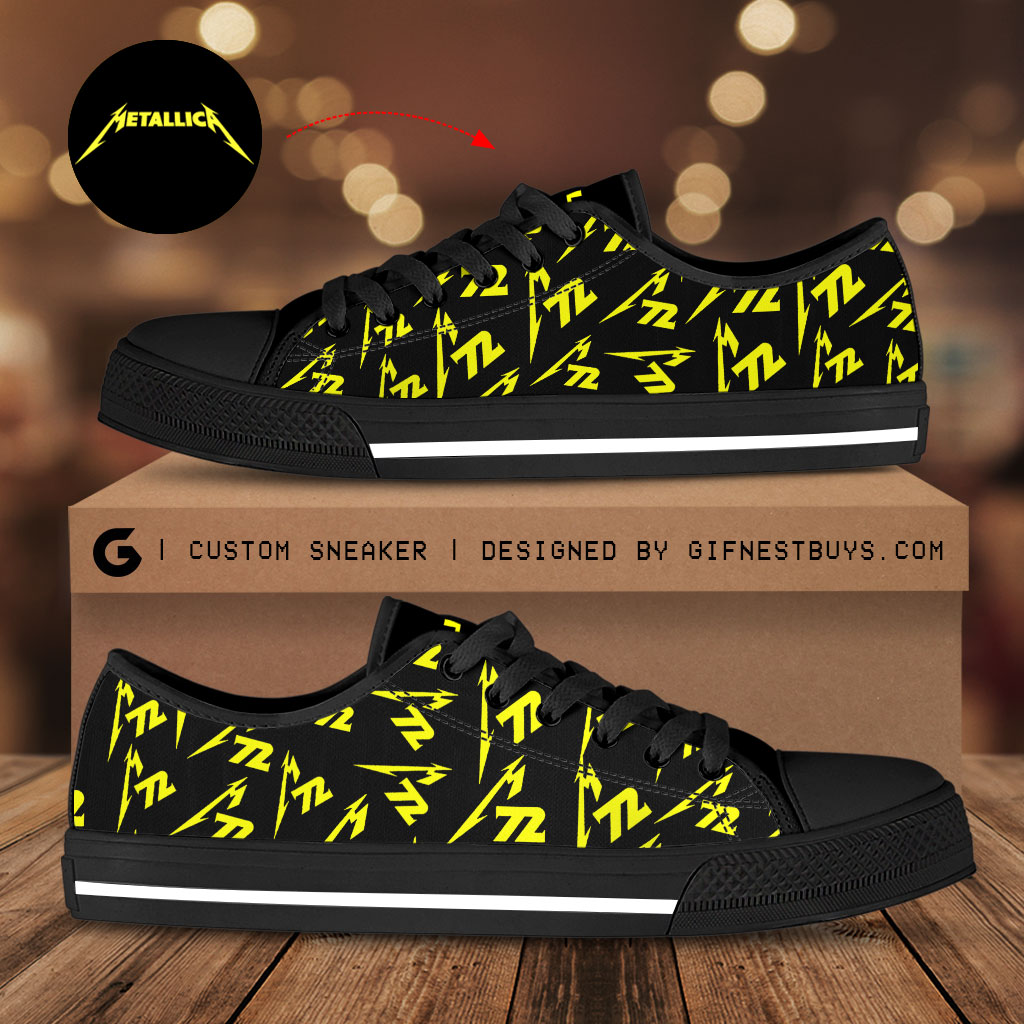 JWFancy MET Band Low Top Canvas Sneakers Shoes For Men And Women