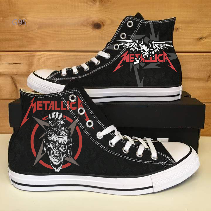 JWFancy Metallica High Top Canvas Sneakers Shoes For Men And Women
