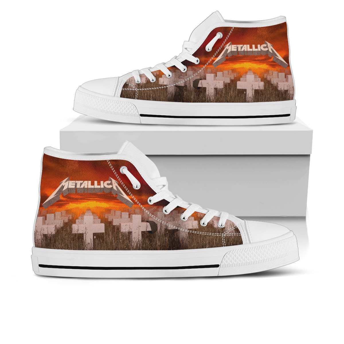 JWFancy Metallica High Top Canvas Sneakers Shoes For Men And Women