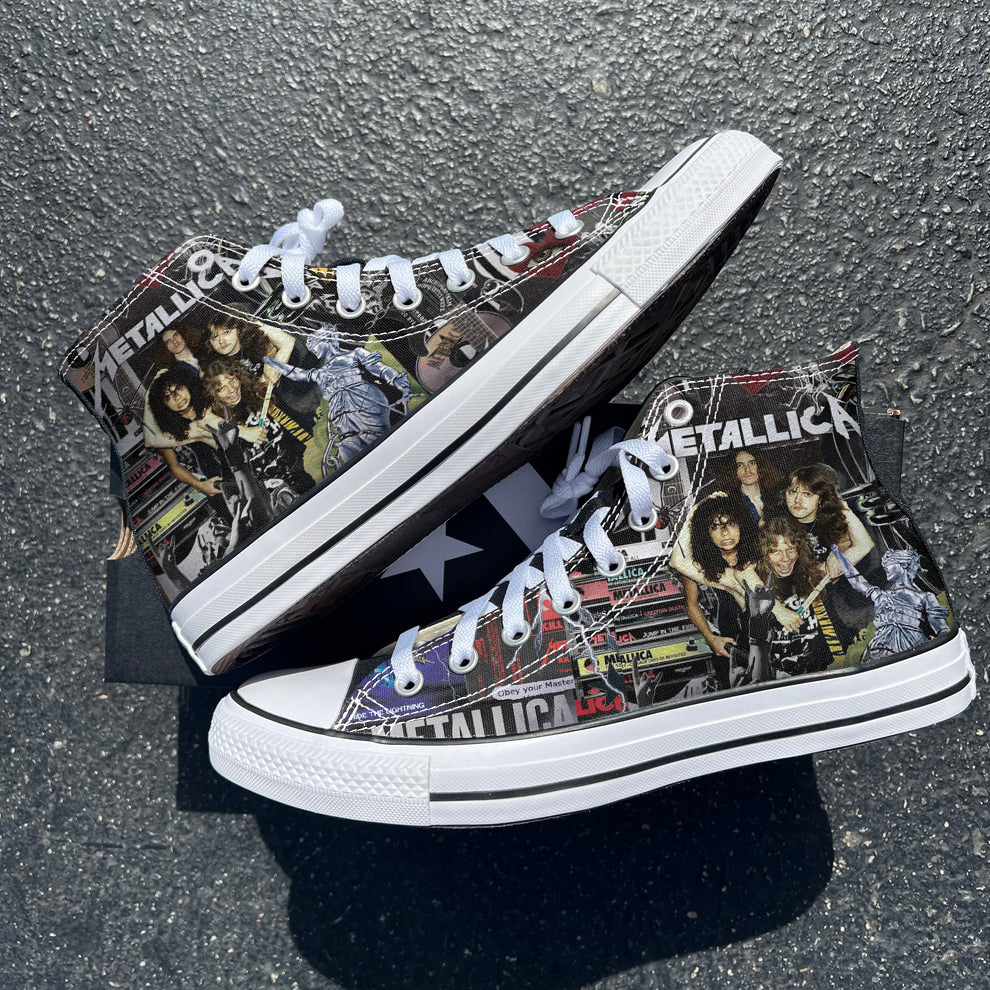 JWFancy Metallica High Top Canvas Sneakers Shoes For Men And Women