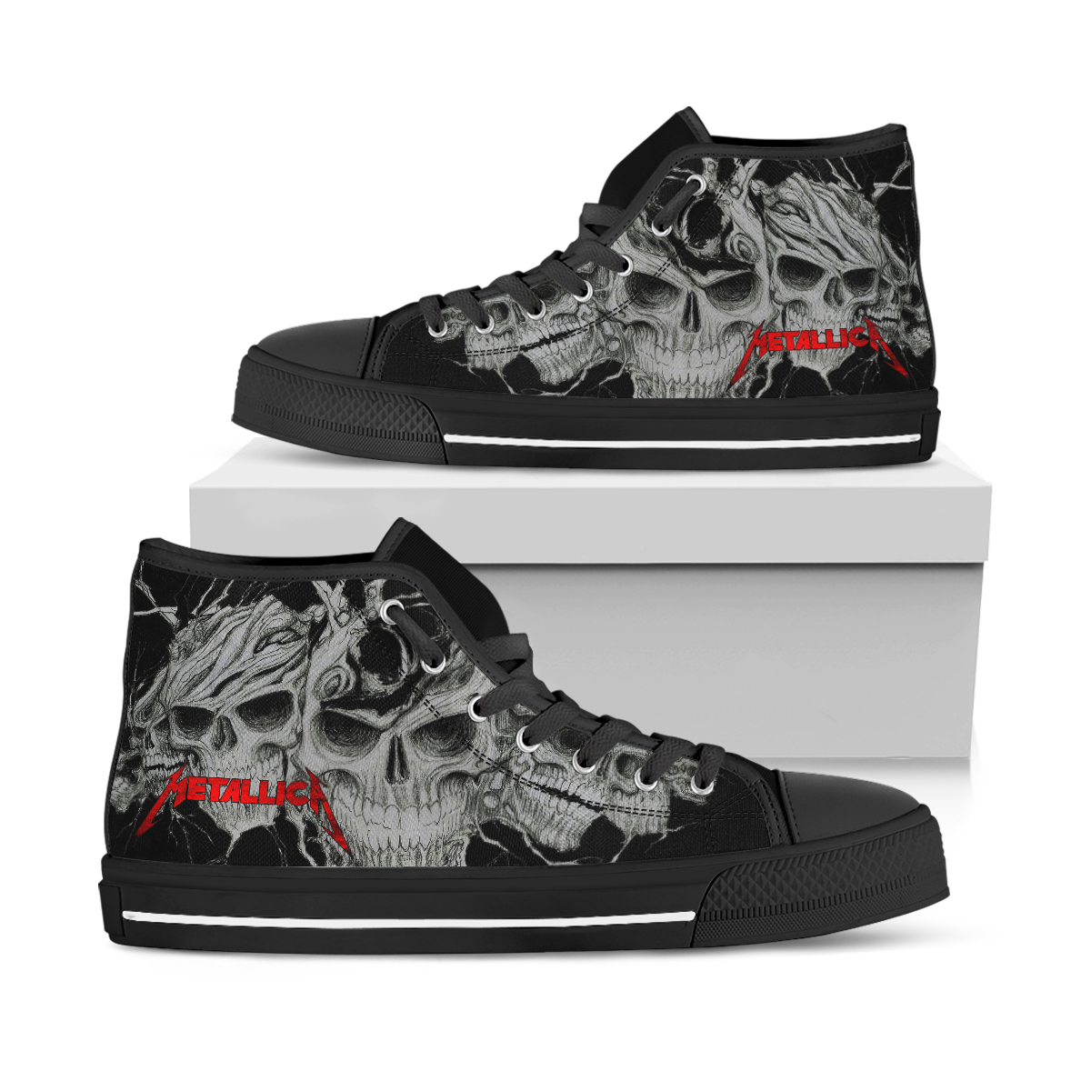 JWFancy Metallica High Top Canvas Sneakers Shoes For Men And Women