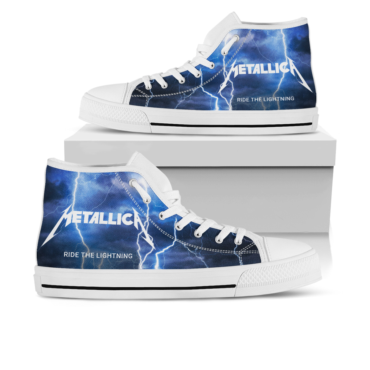 JWFancy Metallica High Top Canvas Sneakers Shoes For Men And Women