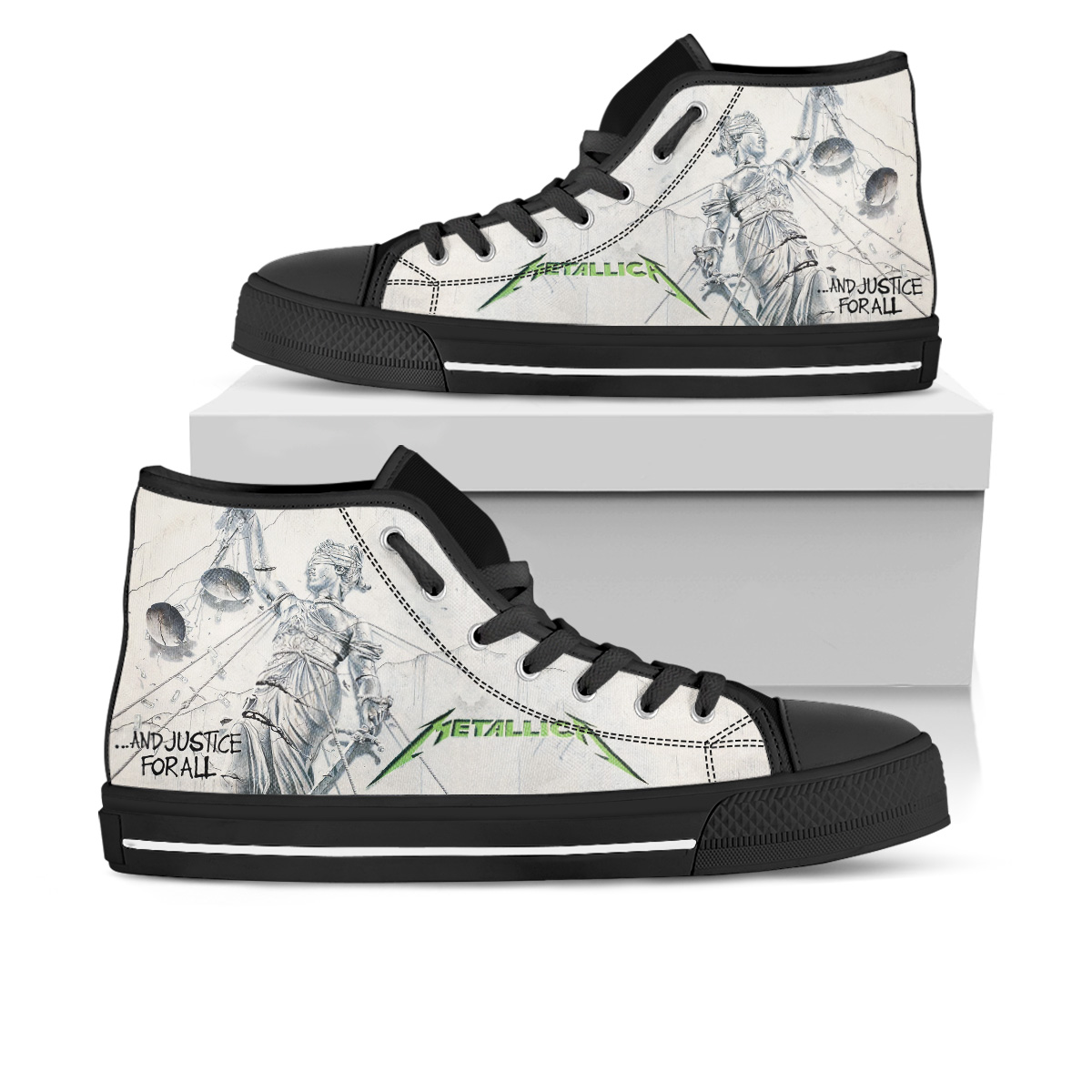 JWFancy Metallica High Top Canvas Sneakers Shoes For Men And Women