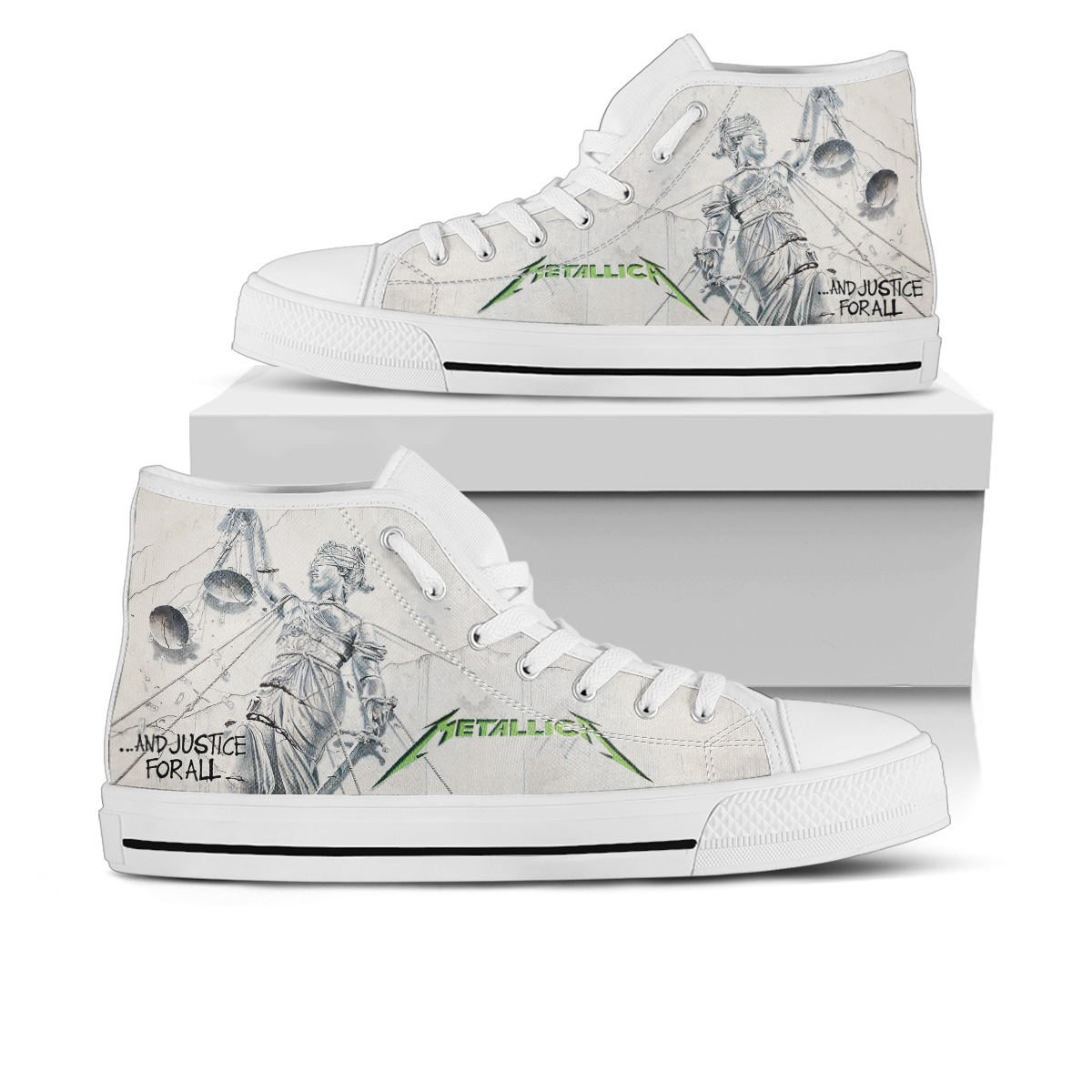 JWFancy Metallica High Top Canvas Sneakers Shoes For Men And Women