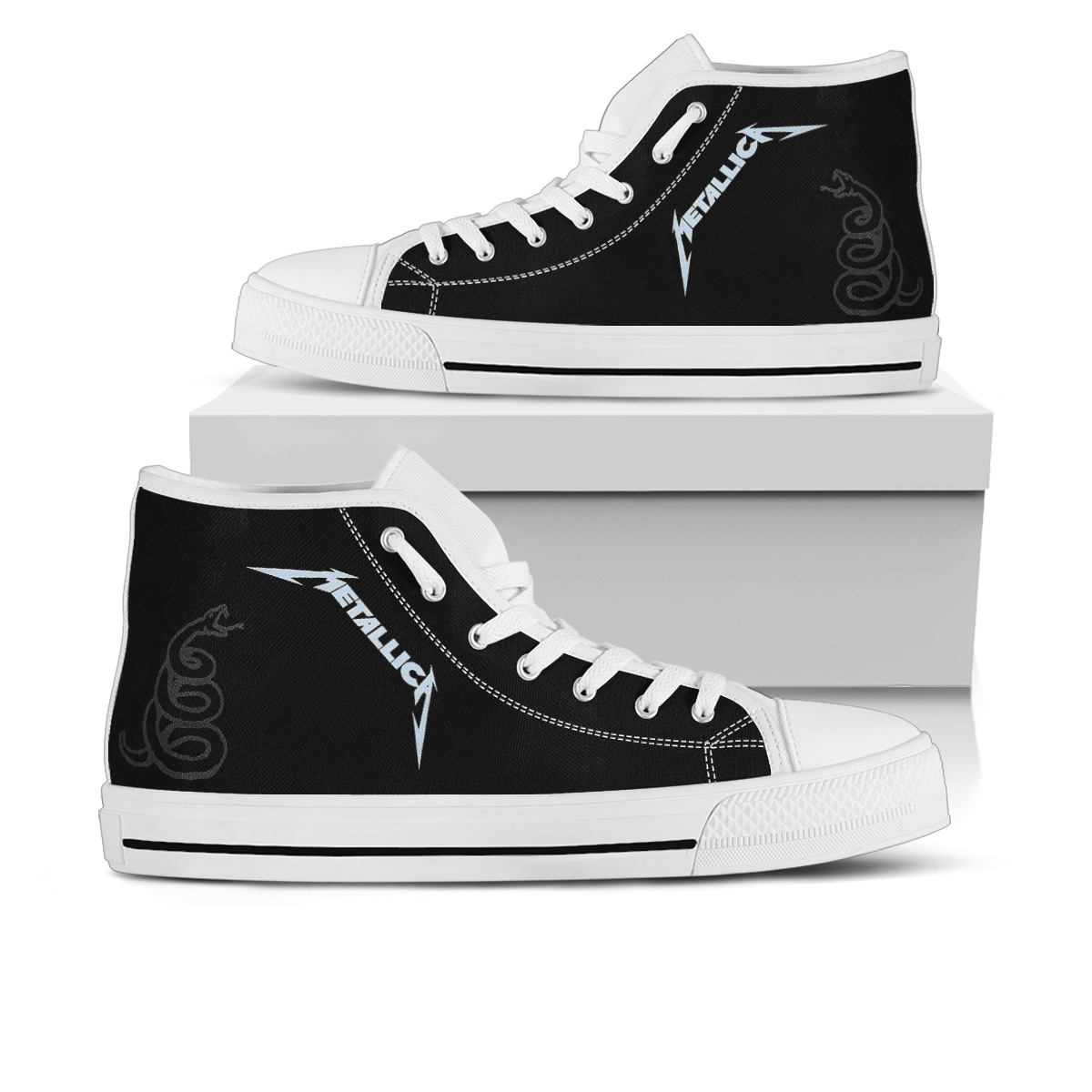 JWFancy Metallica High Top Canvas Sneakers Shoes For Men And Women