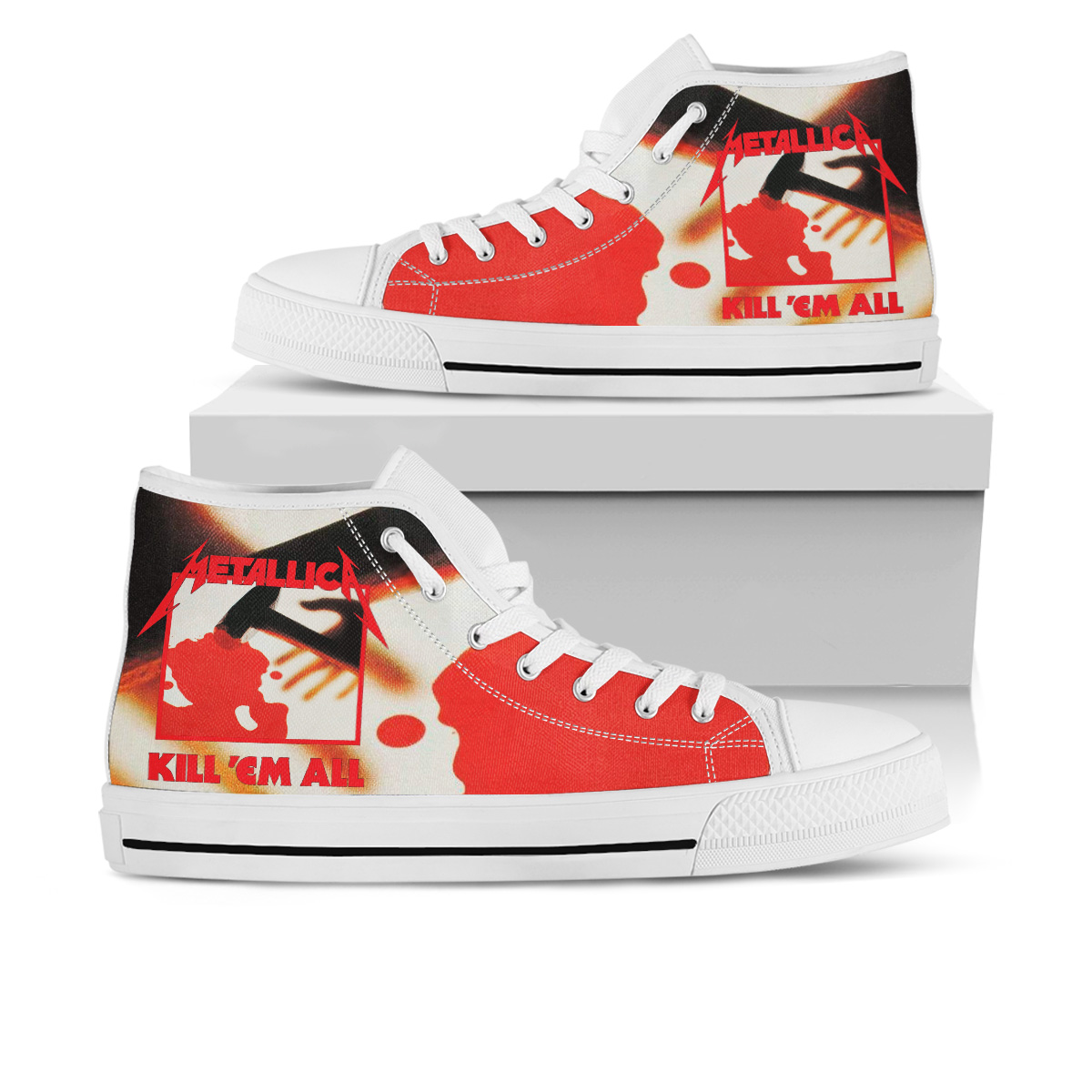 JWFancy Metallica High Top Canvas Sneakers Shoes For Men And Women