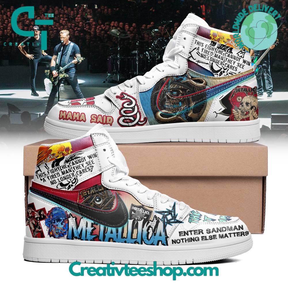 JWFancy Metallica Thrash Metal AJ1 High Sneakers Shoes For Men And Women