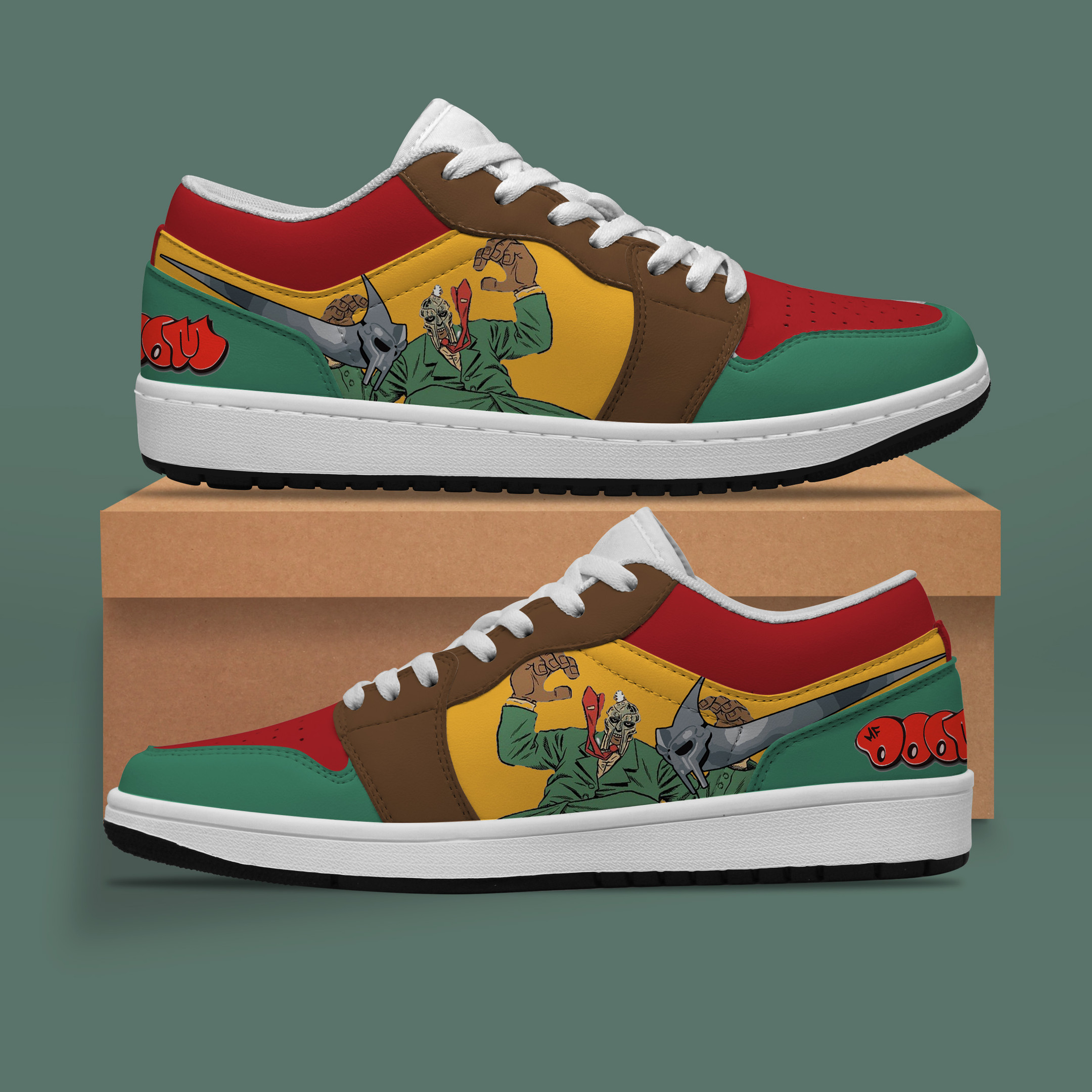 JWFancy MF Doom AJ1 High Sneakers Shoes For Men And Women