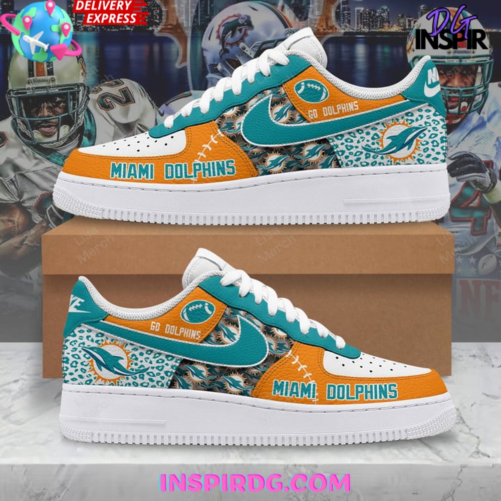 JWFancy Miami Dolphins Air Low-Top Sneakers Shoes For Men And Women
