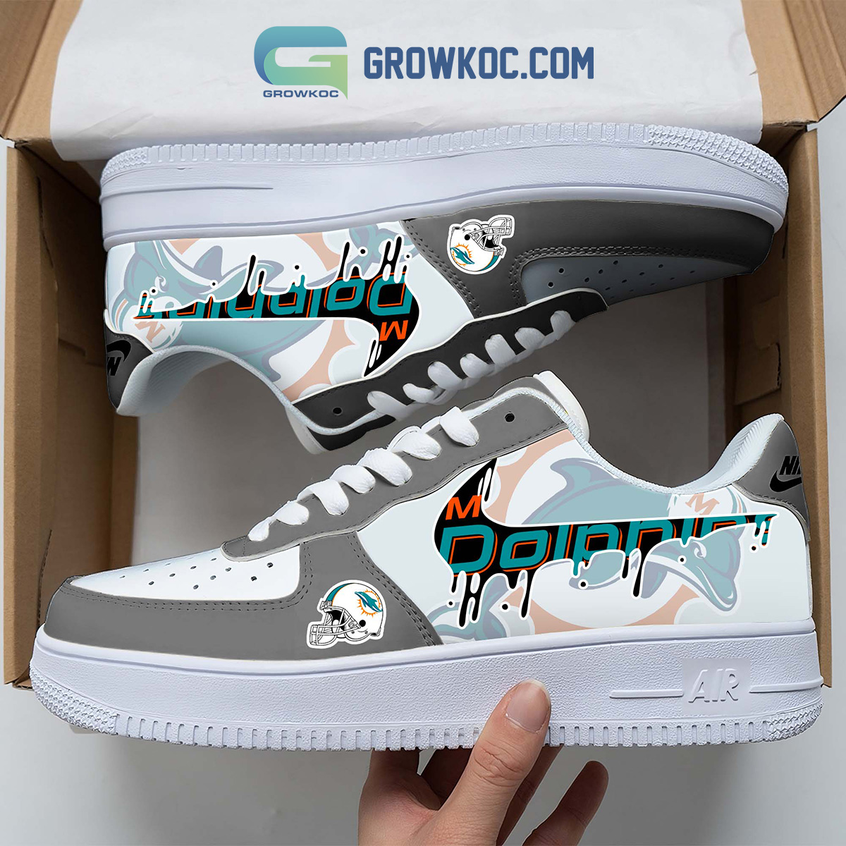 JWFancy Miami Dolphins Air Low-Top Sneakers Shoes For Men And Women