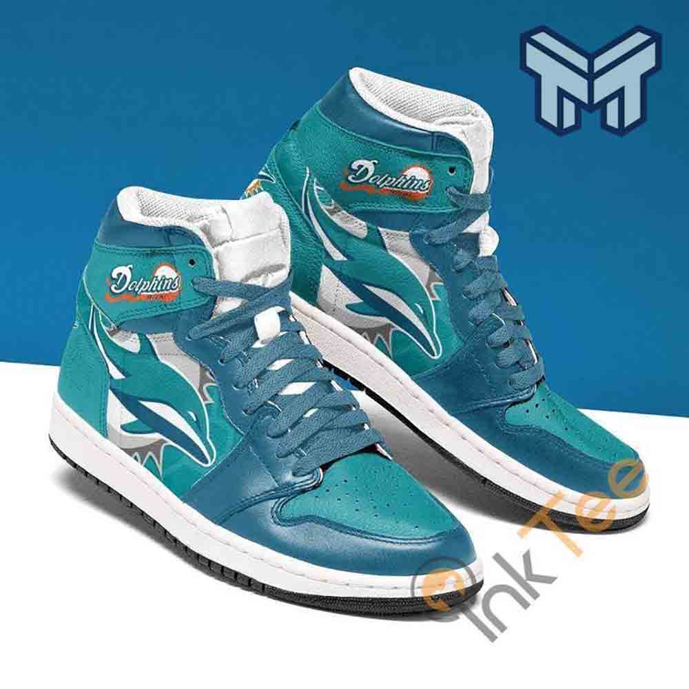 JWFancy Miami Dolphins AJ1 High Sneakers Shoes For Men And Women