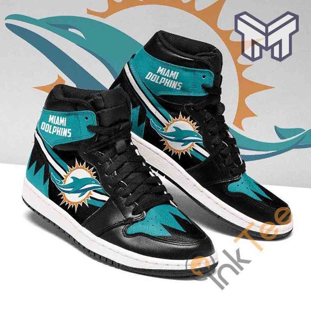 JWFancy Miami Dolphins AJ1 High Sneakers Shoes For Men And Women