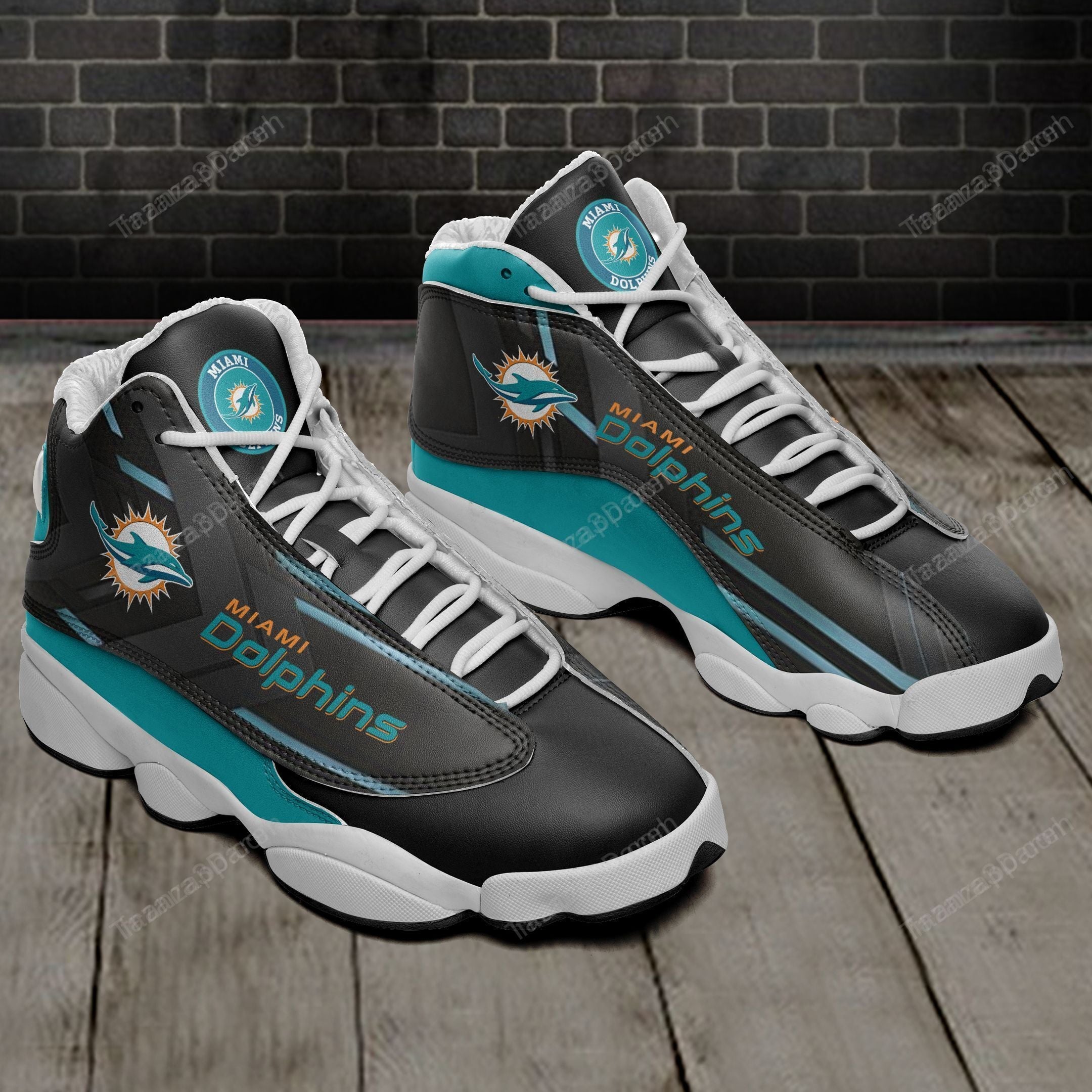 JWFancy Miami Dolphins AJ13 Sneakers Shoes For Men And Women
