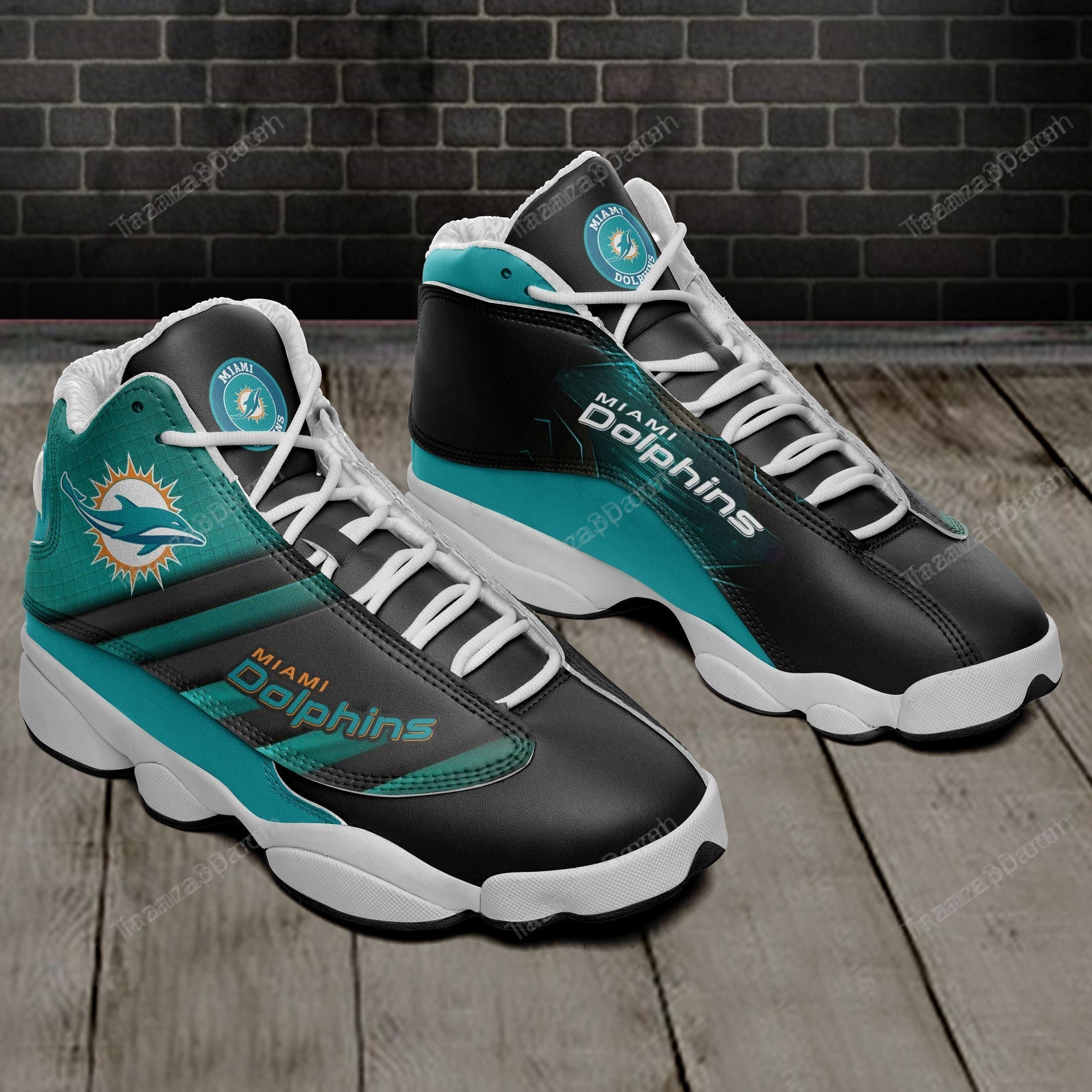 JWFancy Miami Dolphins AJ13 Sneakers Shoes For Men And Women