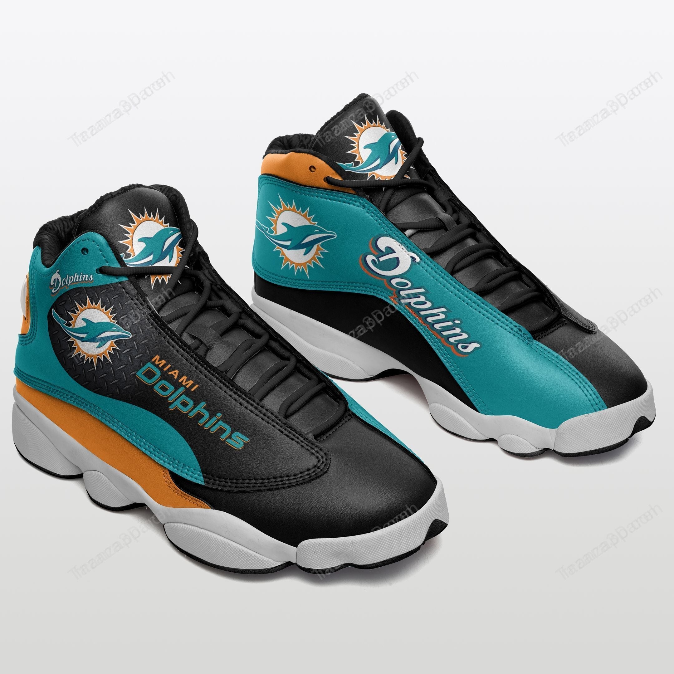 JWFancy Miami Dolphins AJ13 Sneakers Shoes For Men And Women