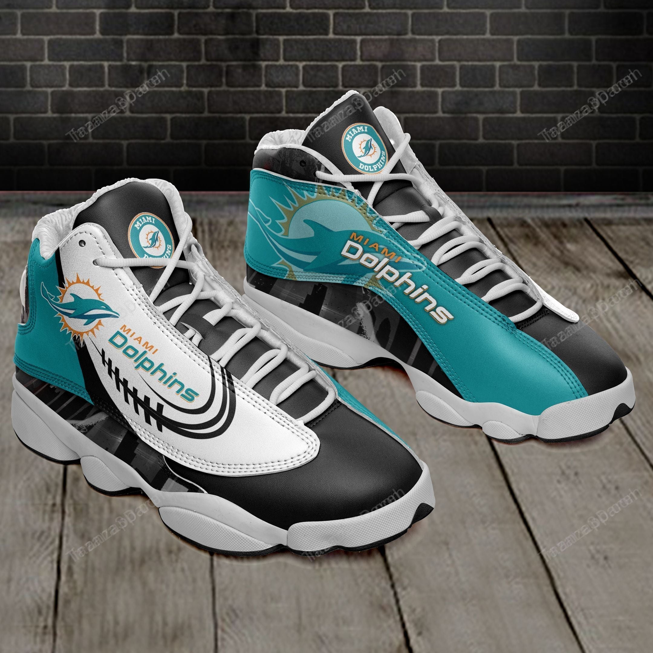 JWFancy Miami Dolphins AJ13 Sneakers Shoes For Men And Women