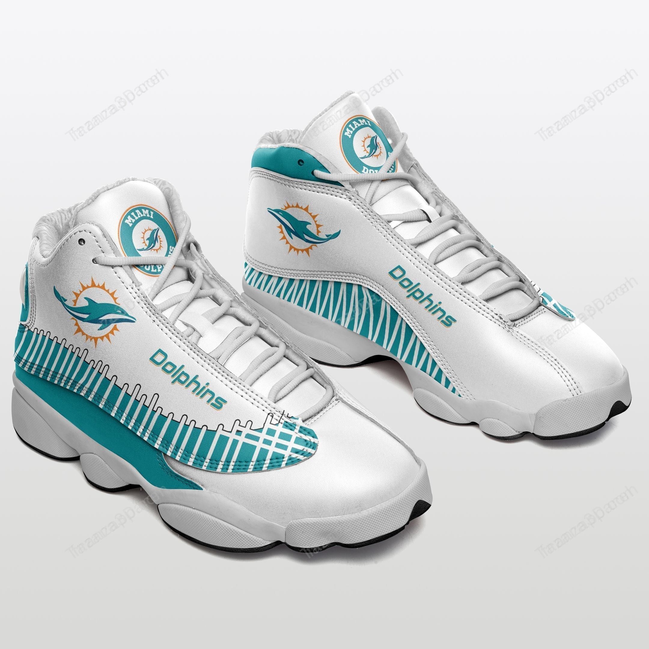 JWFancy Miami Dolphins AJ13 Sneakers Shoes For Men And Women